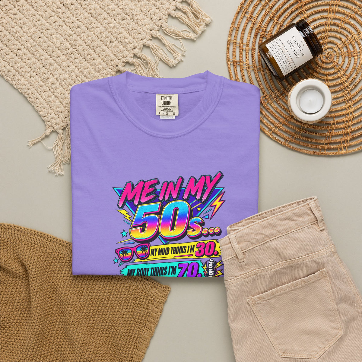 50th Birthday T-Shirt — "Me in My 50s... My Playlist Still Thinks It’s 1987" Retro Graphic Tee