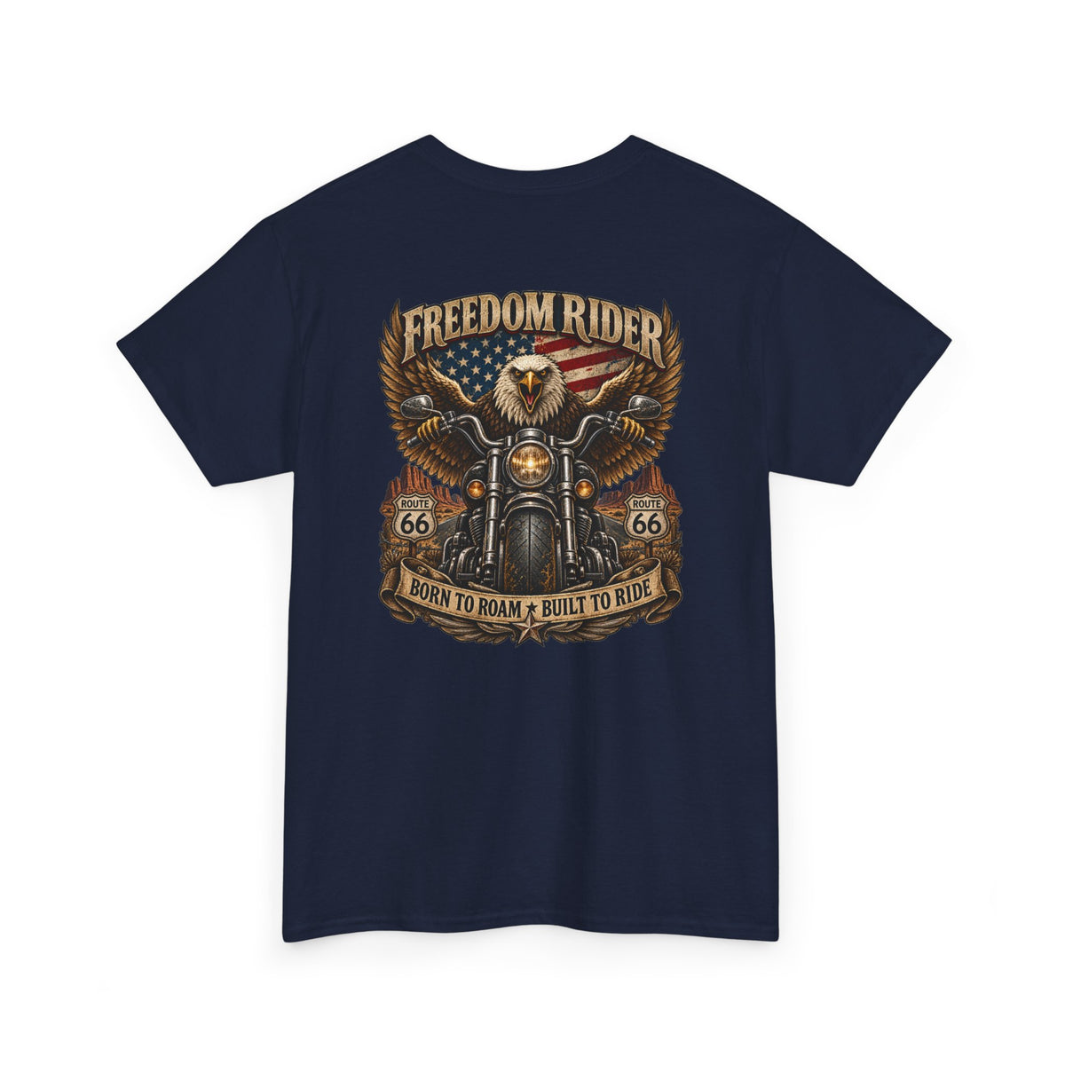 Freedom Rider Motorcycle T‑Shirt — Born to Roam Vintage Biker Tee
