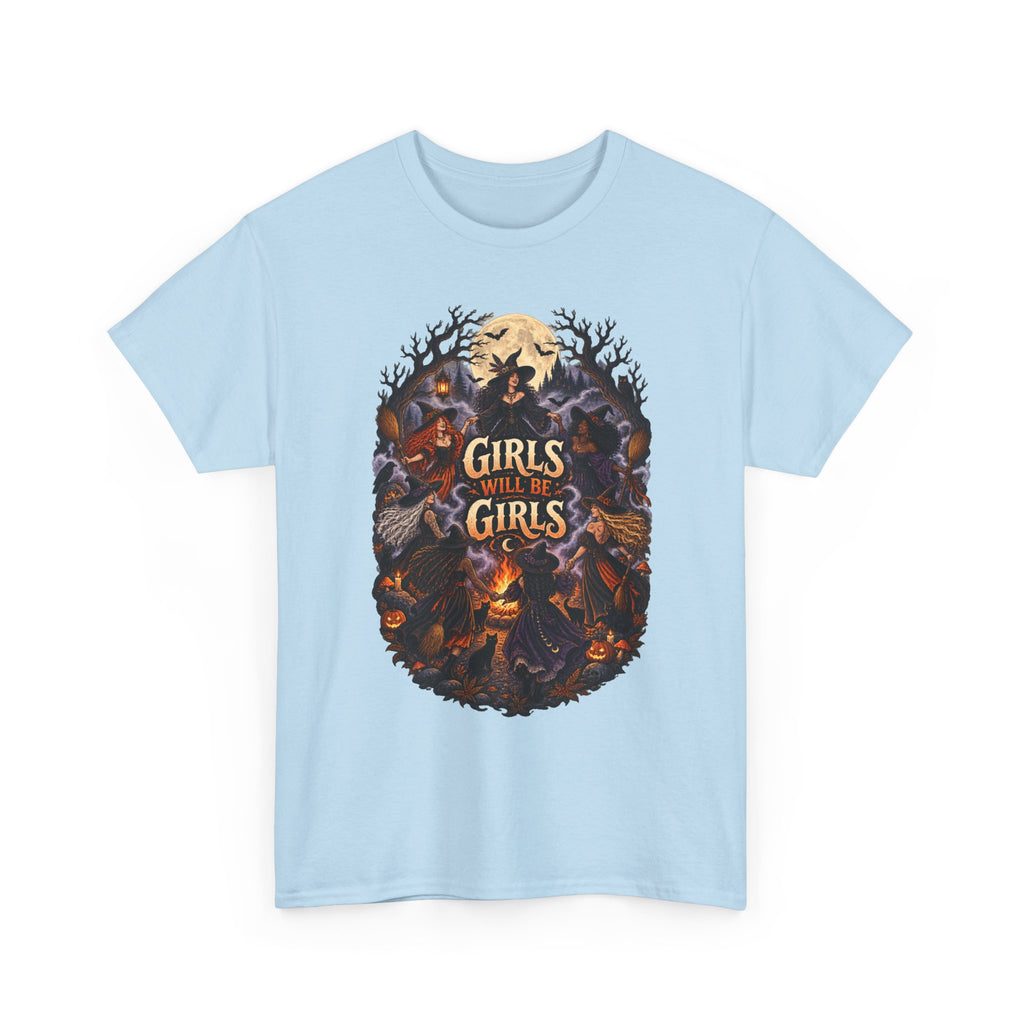 Girls Will Be Girls T-Shirt — Witchy Campfire Illustration Tee