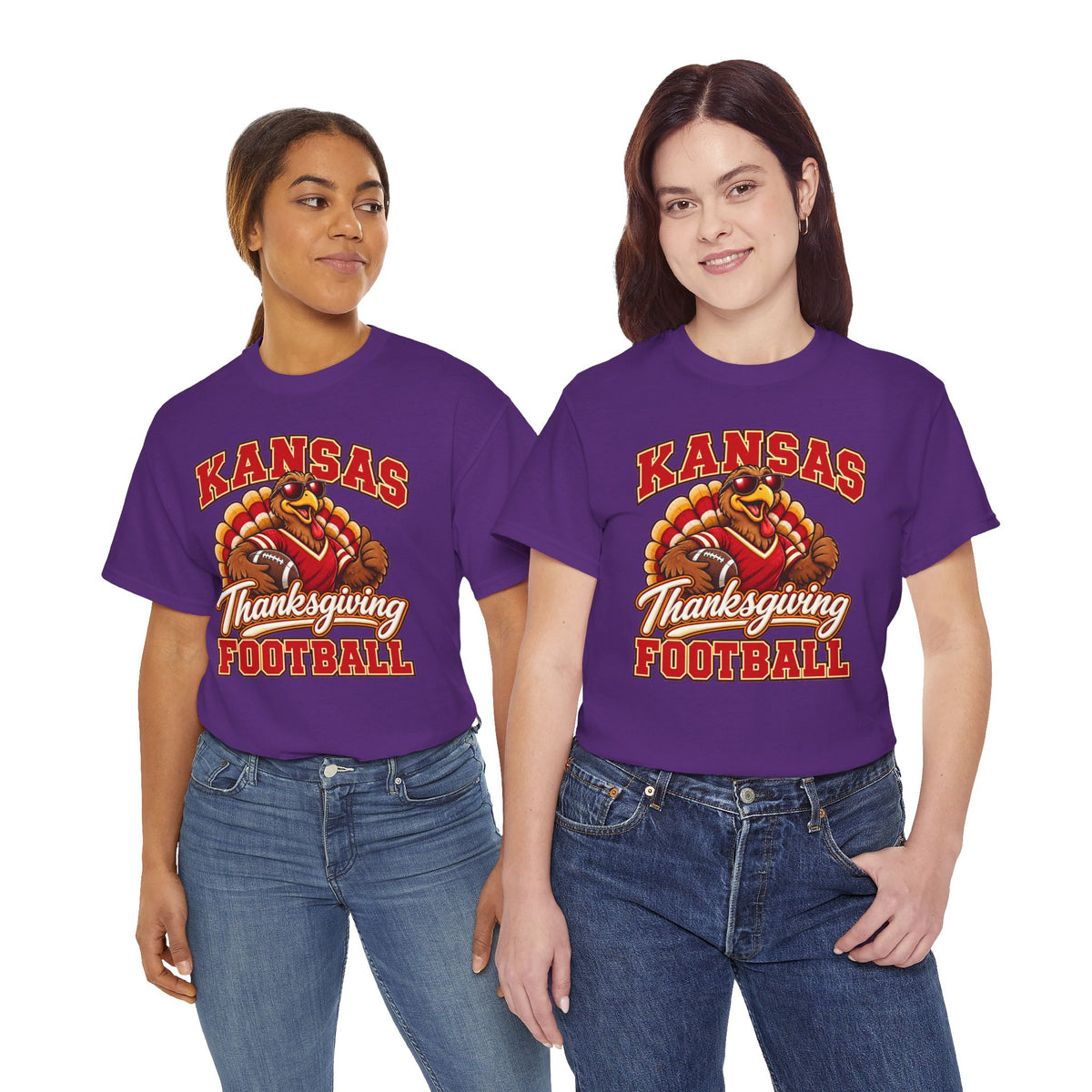Kansas Thanksgiving Football T‑Shirt — Turkey Mascot Holiday Game Tee