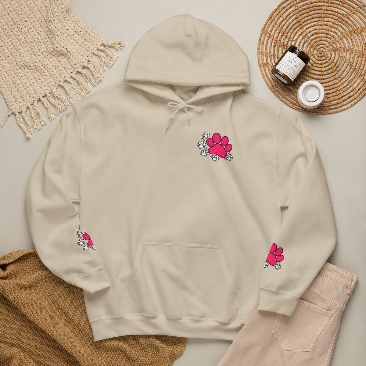 My Shadow Has Four Legs and a Tail Paw Print Hoodie