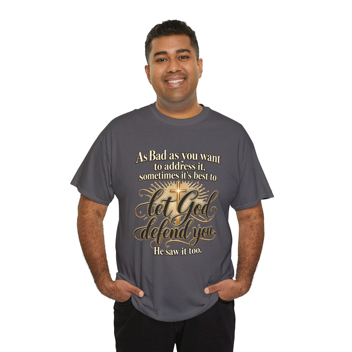 Let God Defend You Inspirational Christian T-Shirt
