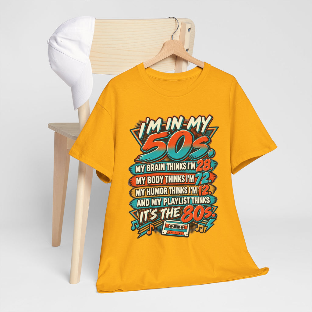 Retro 50s Birthday T‑Shirt — "I'm in My 50s" 80s Playlist Cassette Tee