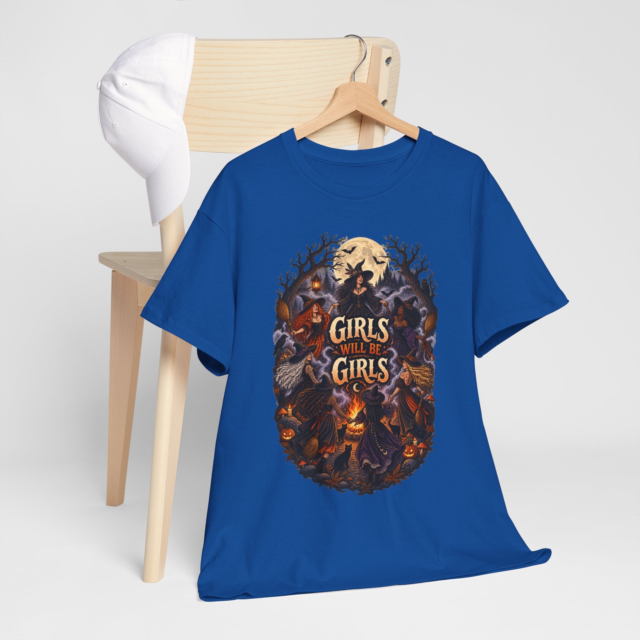 Girls Will Be Girls T-Shirt — Witchy Campfire Illustration Tee
