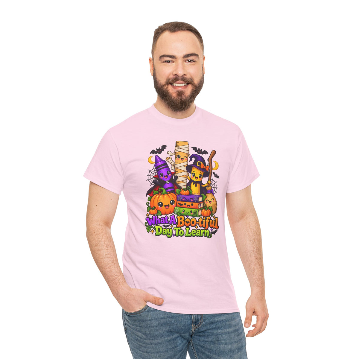 Halloween Teacher Tee — "What A Boo-tiful Day To Learn" Kids' Classroom Shirt