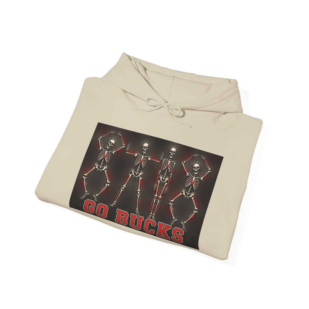 Go Bucks Hoodie — Vintage Red Deer Antlers Graphic Hooded Sweatshirt