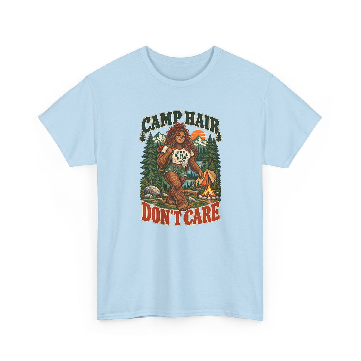 Camp Hair Don't Care T-Shirt — Retro Camping Graphic Tee