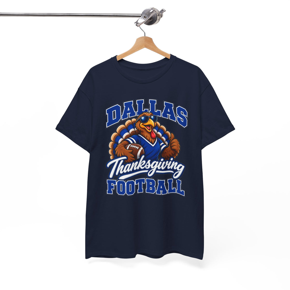 Dallas Thanksgiving Football T-Shirt — Turkey Mascot Game Day Tee