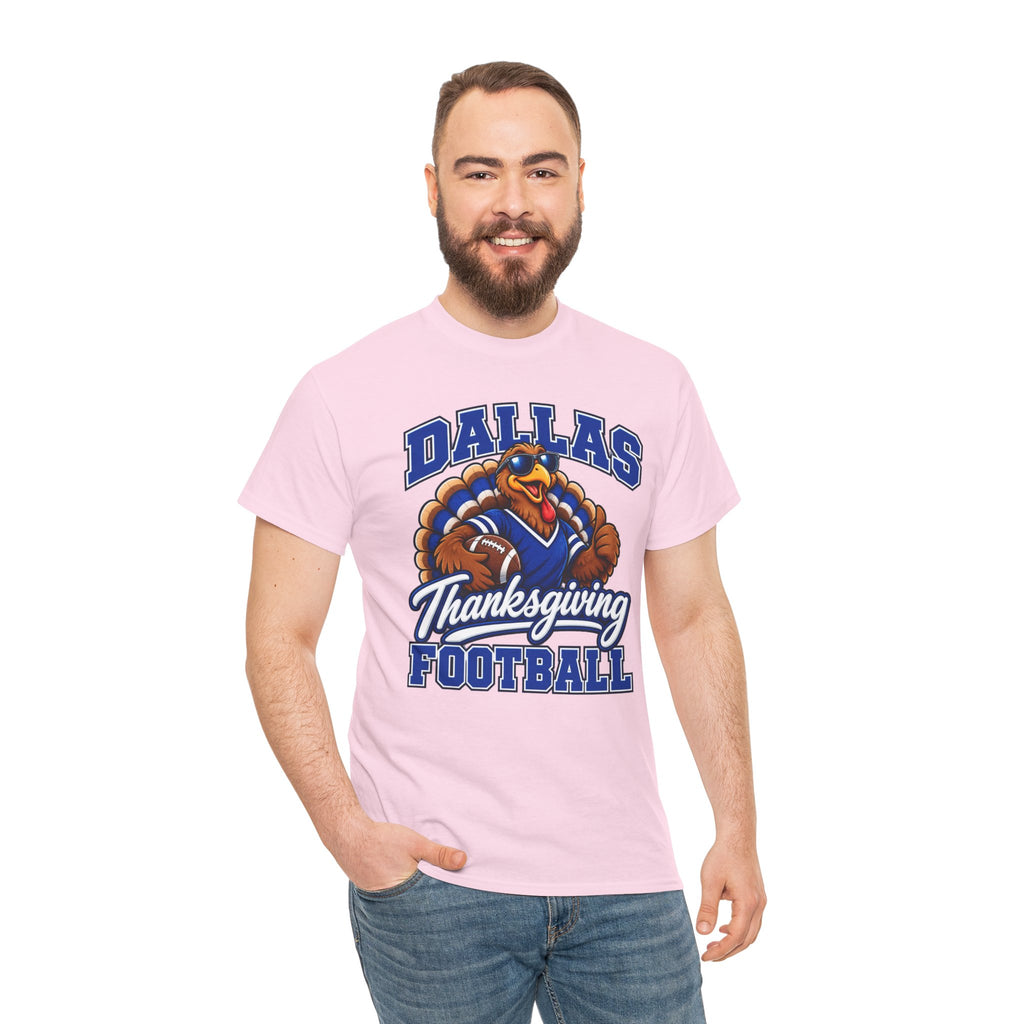Dallas Thanksgiving Football T-Shirt — Turkey Mascot Game Day Tee