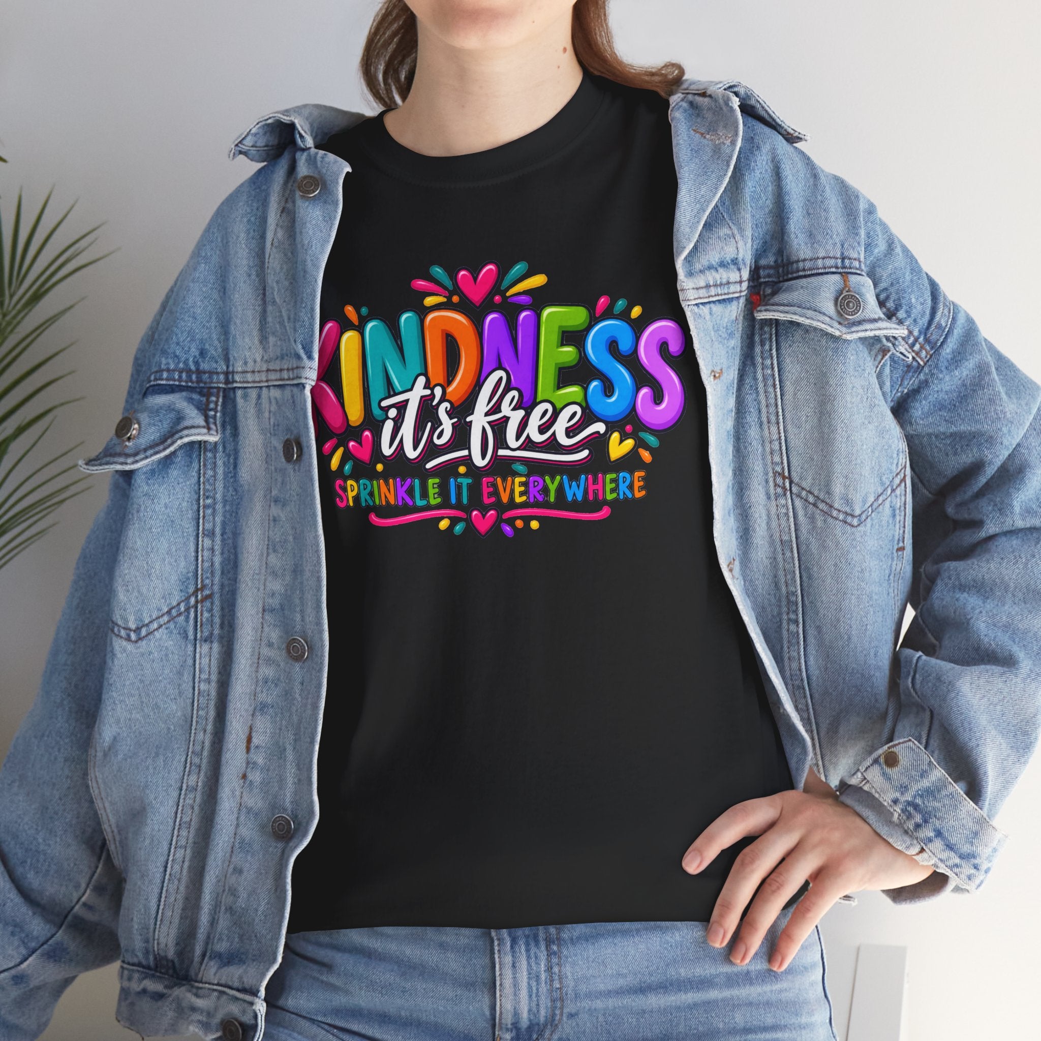 Kindness Is Free Rainbow Tee — Cute Positive Message T-Shirt