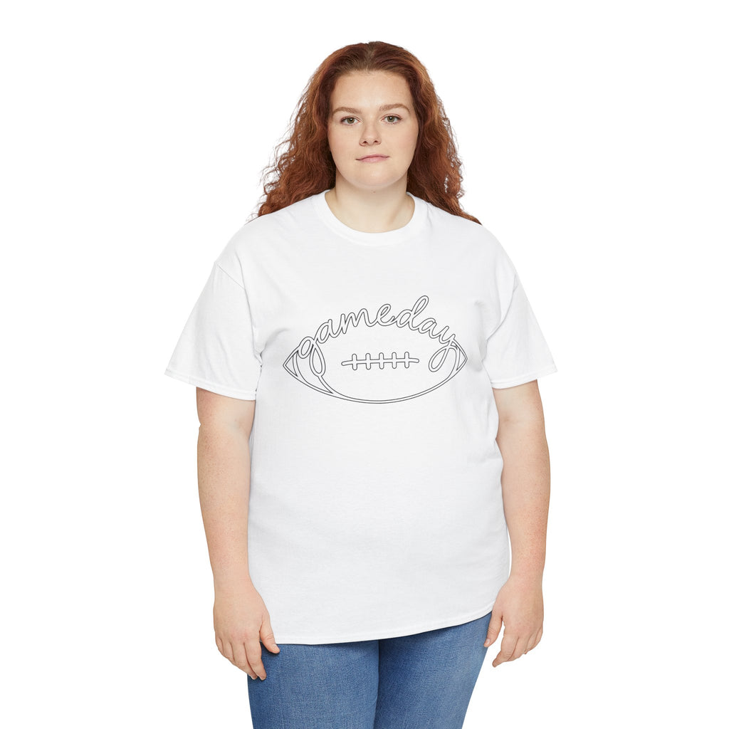 Gameday Football Tee — 'gameday' Script Football Graphic T-Shirt