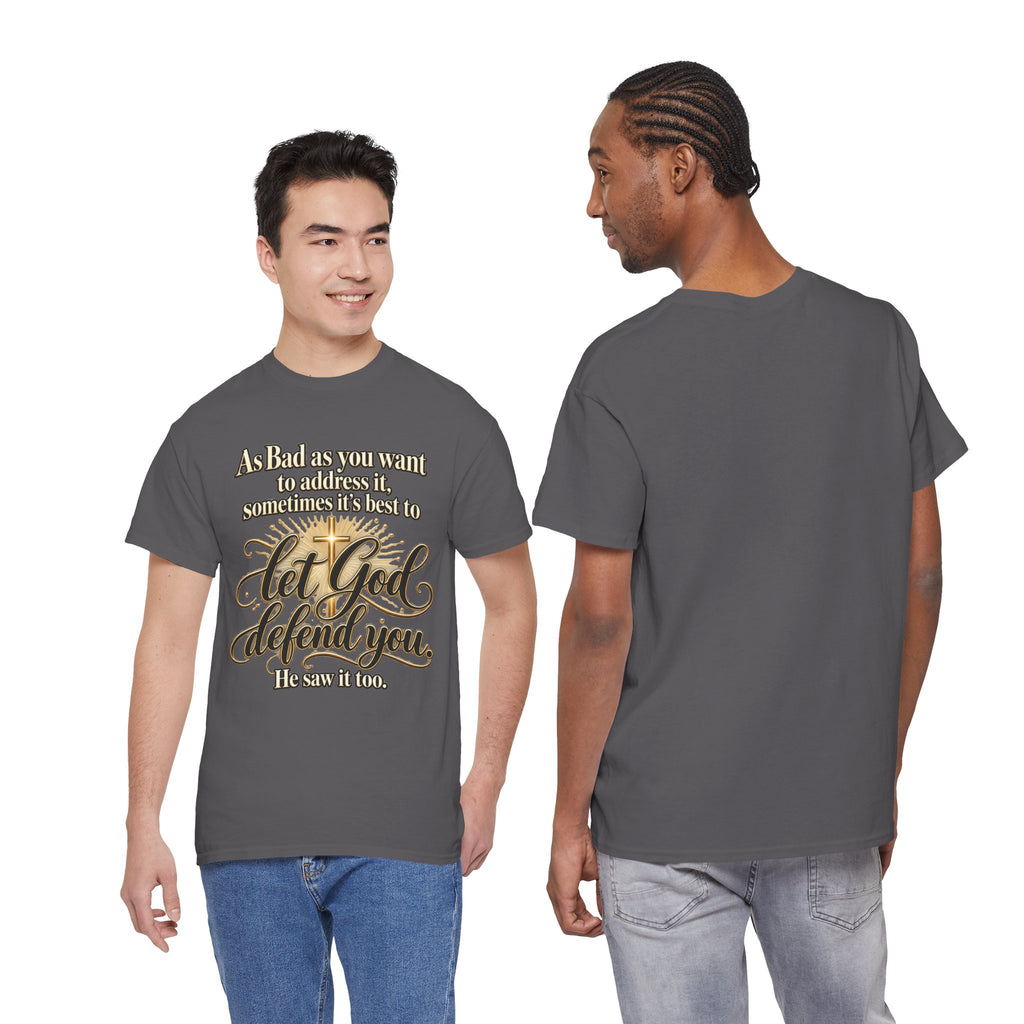 Let God Defend You Inspirational Christian T-Shirt