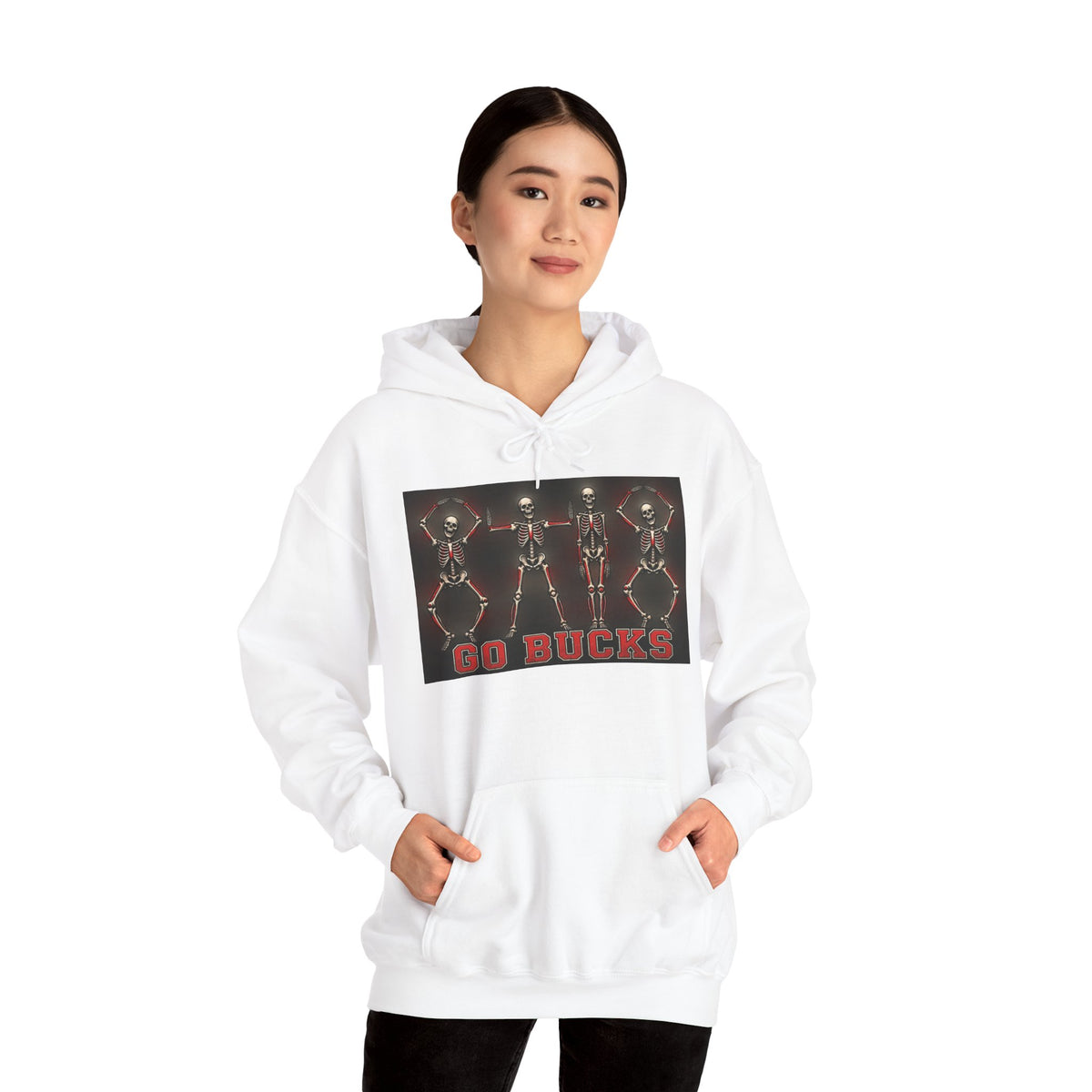 Go Bucks Hoodie — Vintage Red Deer Antlers Graphic Hooded Sweatshirt