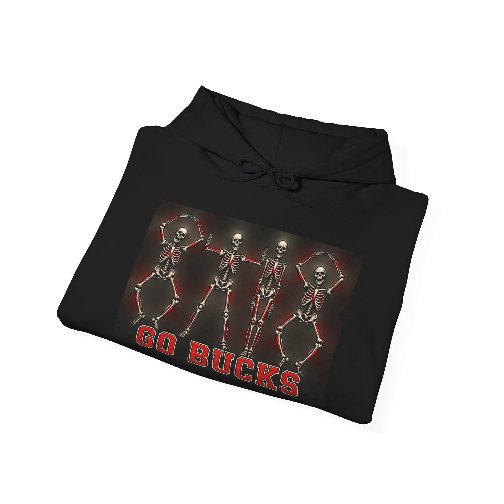 Go Bucks Hoodie — Vintage Red Deer Antlers Graphic Hooded Sweatshirt