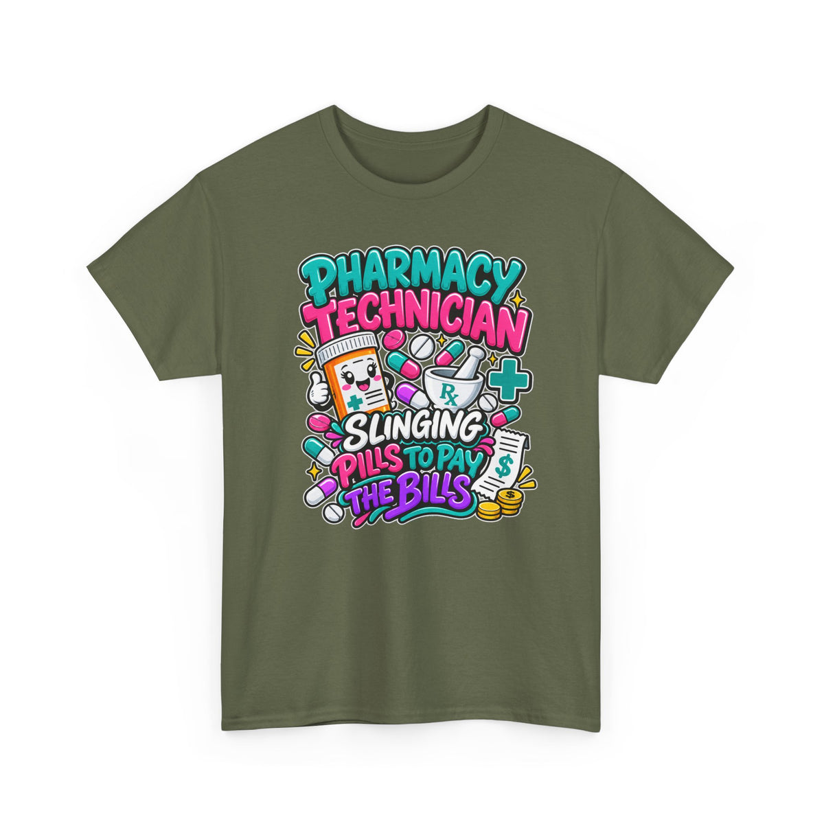 Pharmacy Technician T‑Shirt — "Slinging Pills to Pay the Bills" Graphic Tee