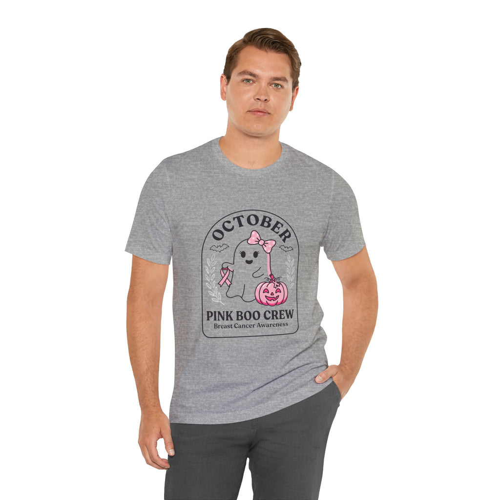 October Pink Boo Crew Tee — Breast Cancer Awareness Ghost T-Shirt