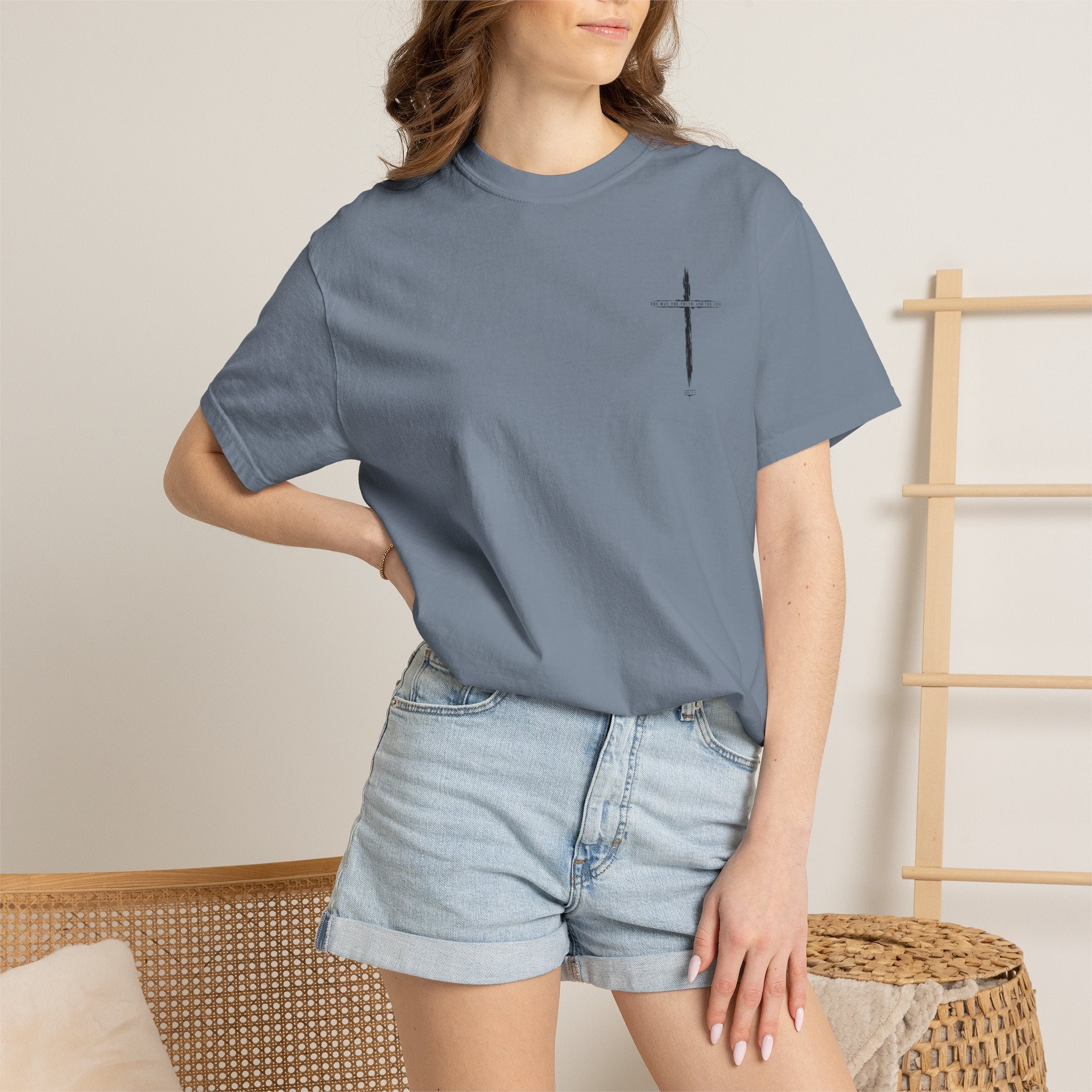 Christian Cross T-Shirt — 'The Way, The Truth, The Life' Religious Tee