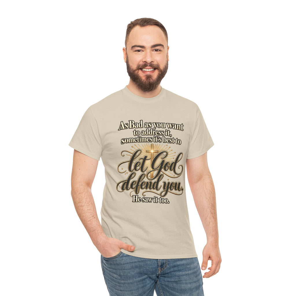 Let God Defend You Inspirational Christian T-Shirt