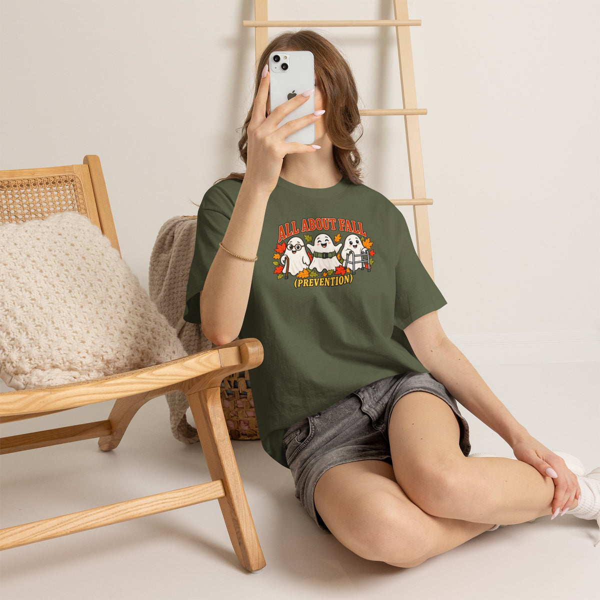 All About Fall (Prevention) Ghost Tee — Cute Halloween Autumn T-Shirt