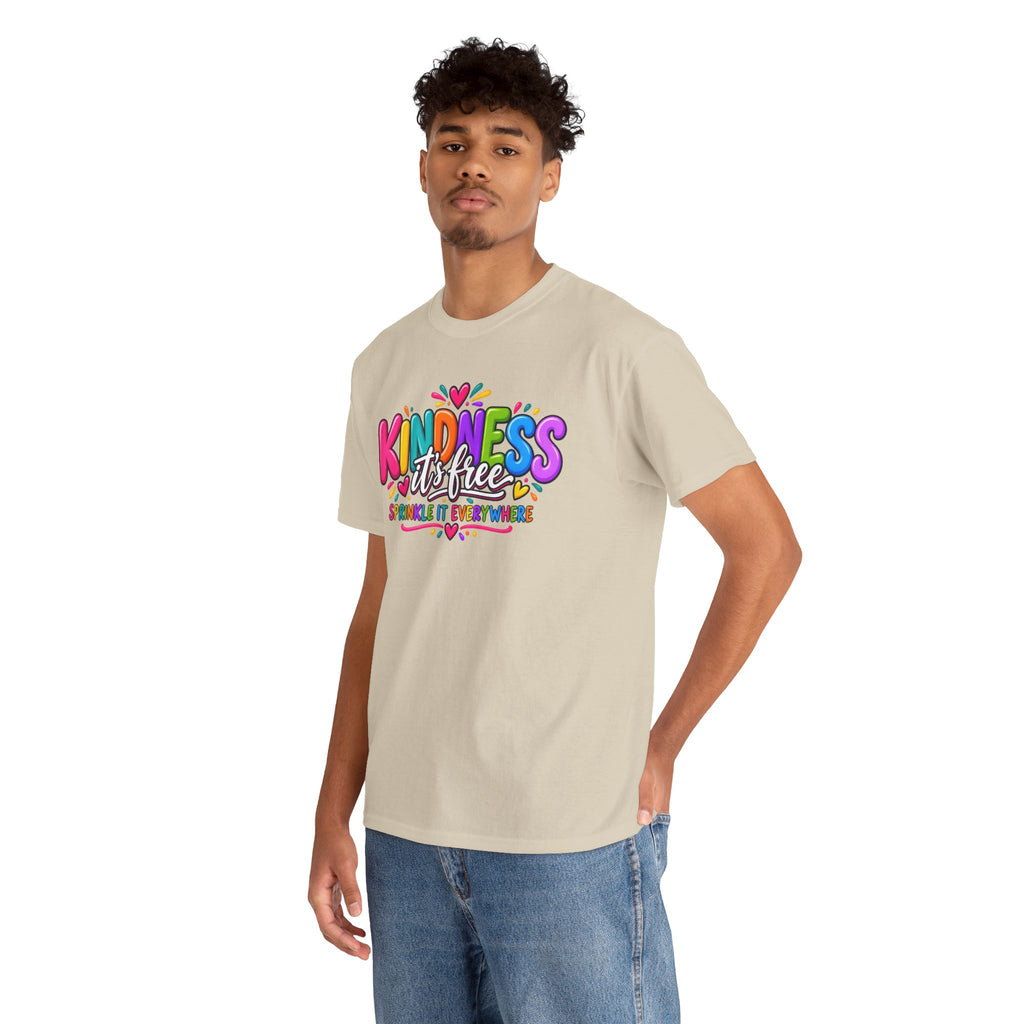 Kindness Is Free Rainbow Tee — Cute Positive Message T-Shirt