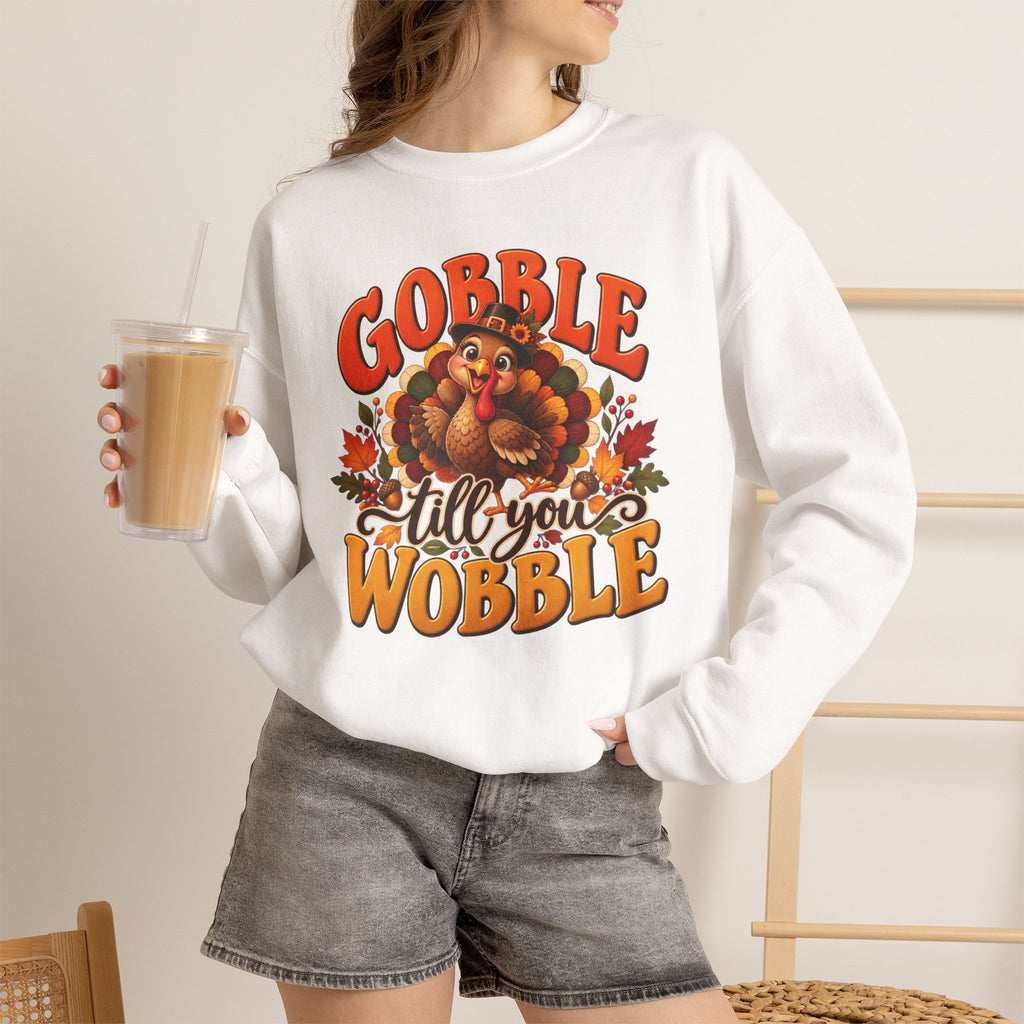 Thanksgiving Turkey 'Gobble Till You Wobble' Crewneck Sweatshirt