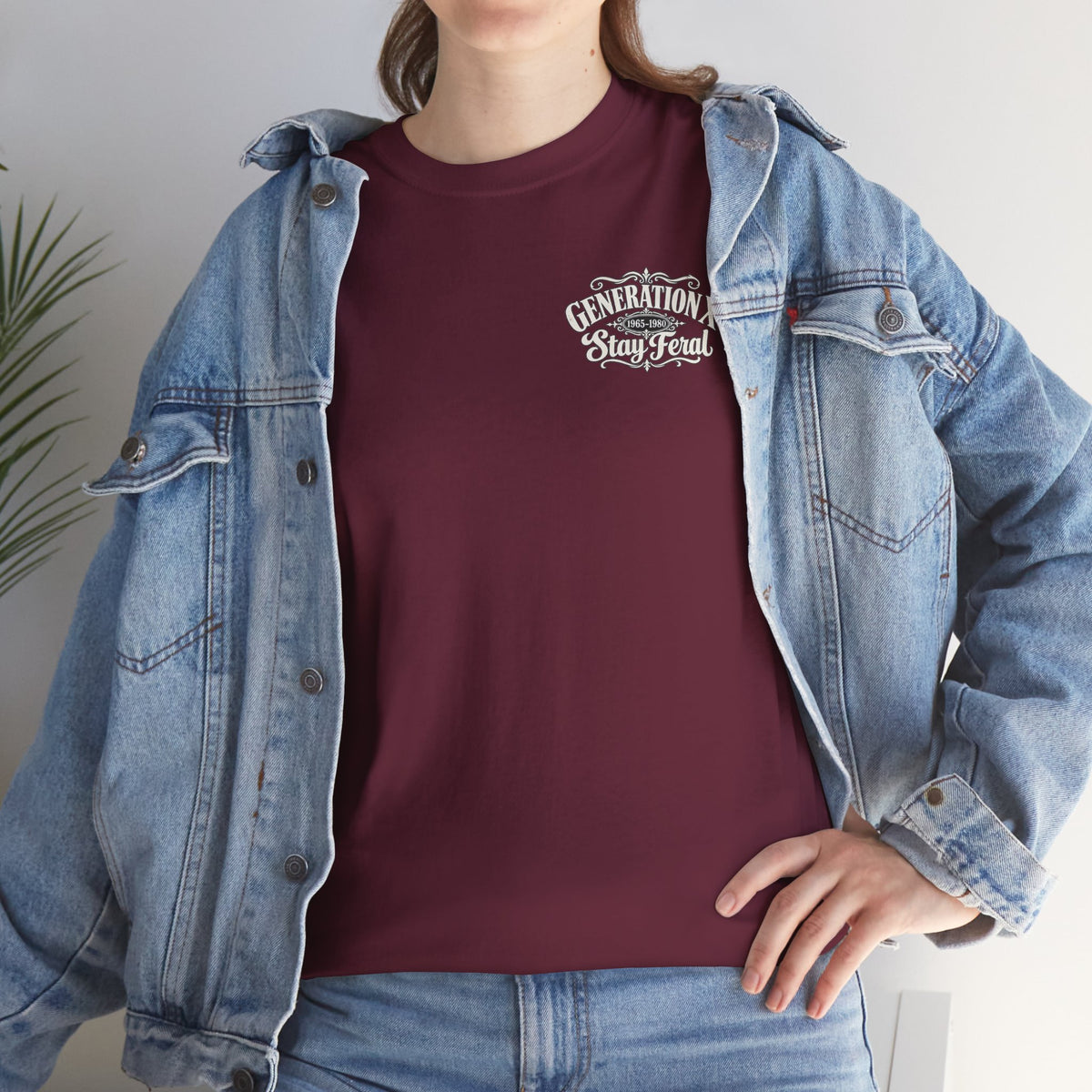 Generation X T‑Shirt — 'Stay Feral' Vintage Whiskey Label Tee (Born 1965–1980)