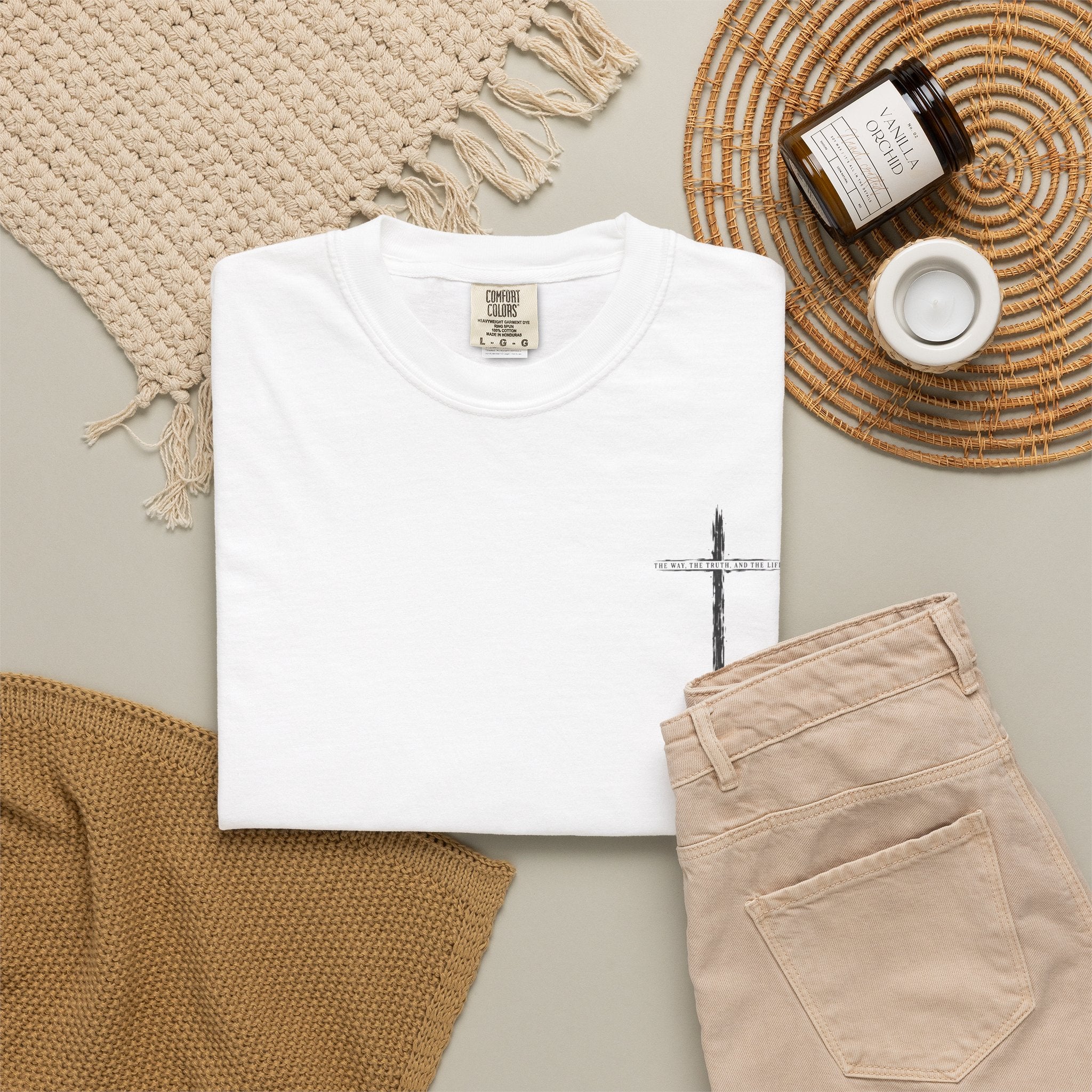 Christian Cross T-Shirt — 'The Way, The Truth, The Life' Religious Tee