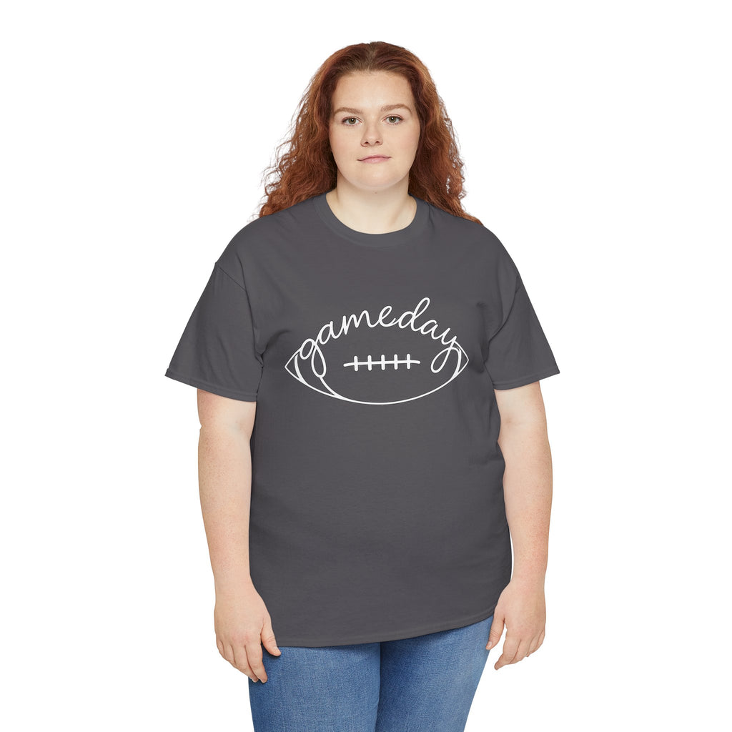 Gameday Football Tee — 'gameday' Script Football Graphic T-Shirt