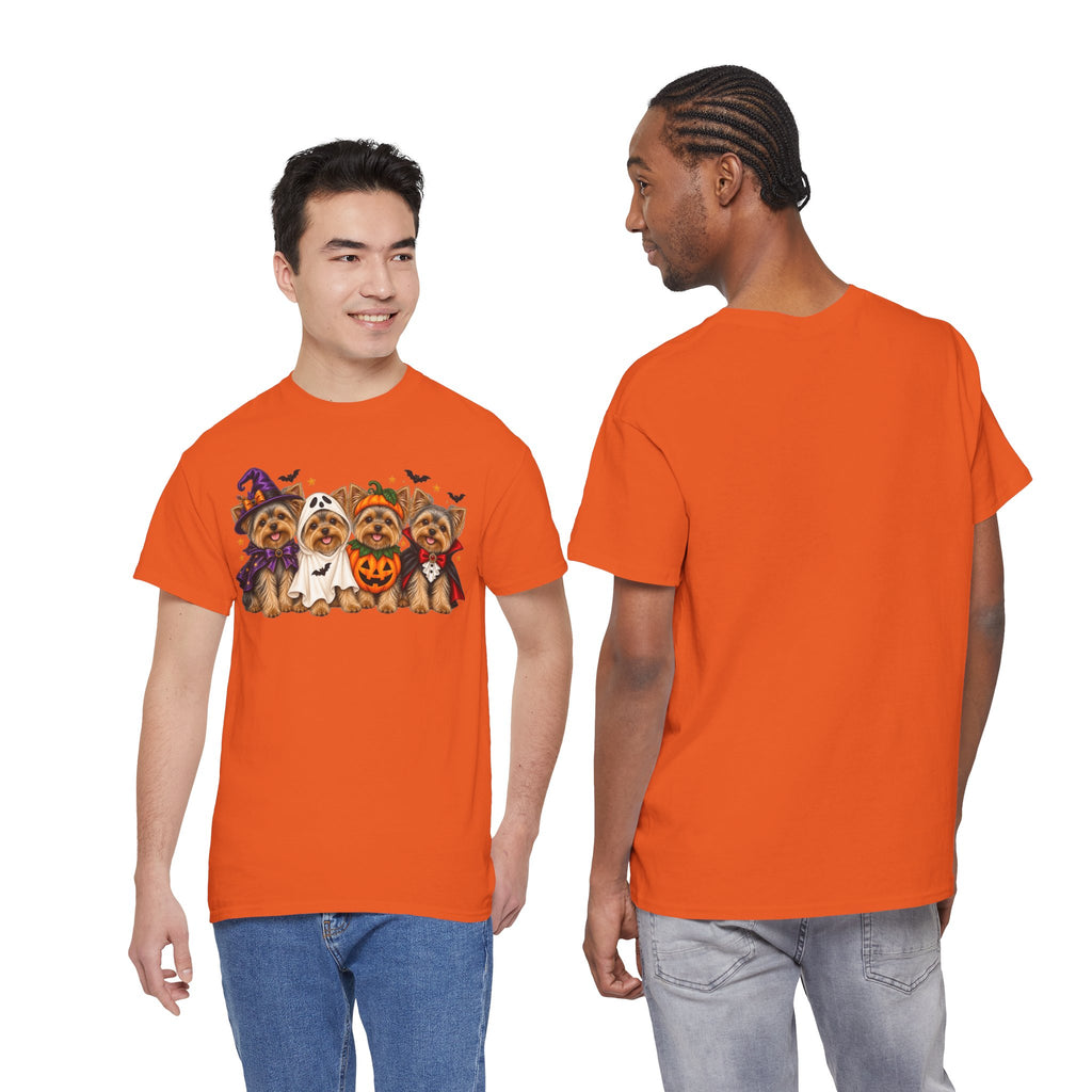 Halloween Yorkie T-Shirt — Cute Yorkies in Costumes (Pumpkin, Ghost, Witch, Vampire)