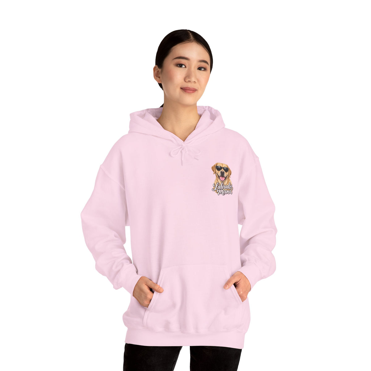 Labrador Mama Hoodie — Dog Mom Sweatshirt with Cute Sunglasses Lab Design