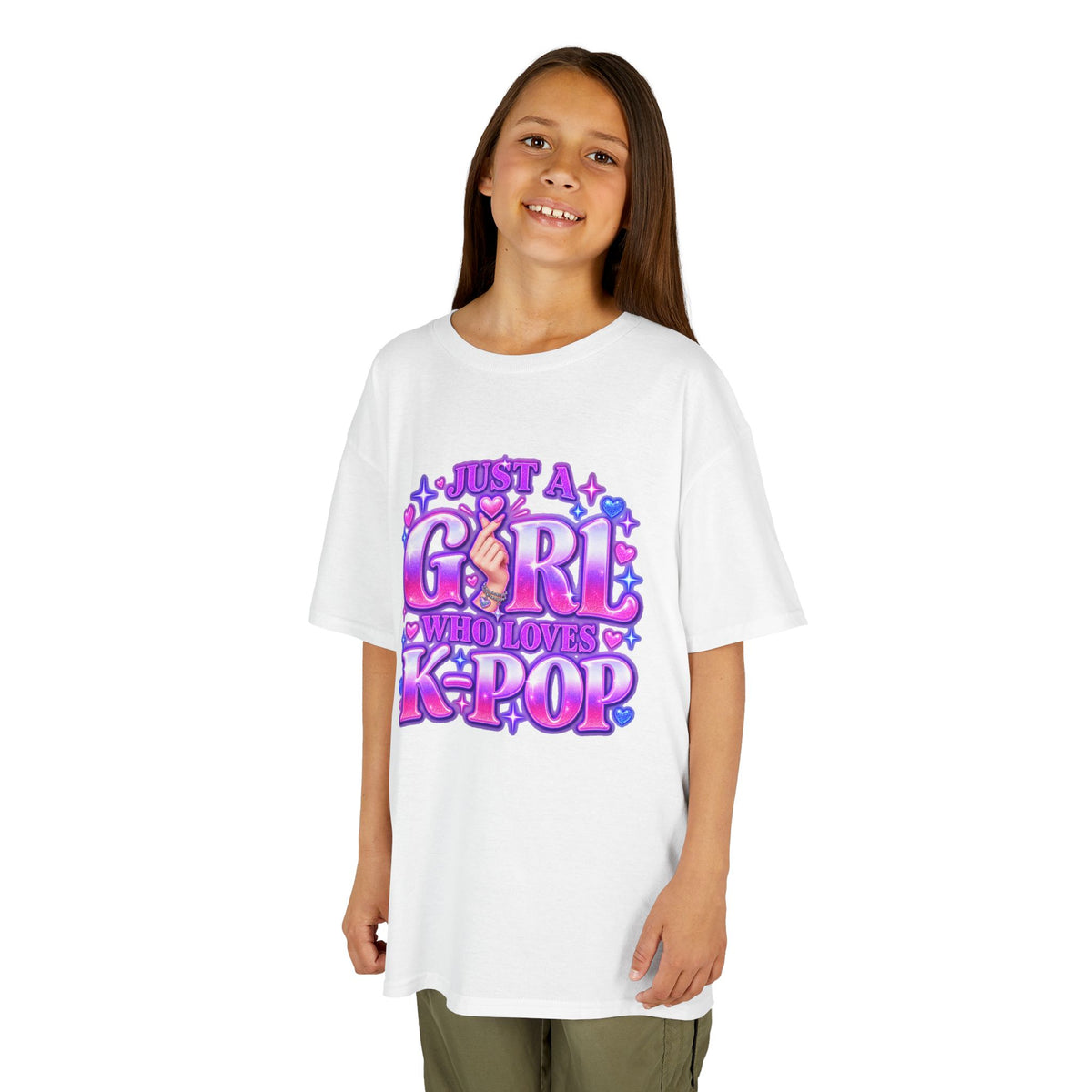 Kids T‑Shirt — "Just a Girl Who Loves K‑Pop" Cute K‑Pop Fan Tee