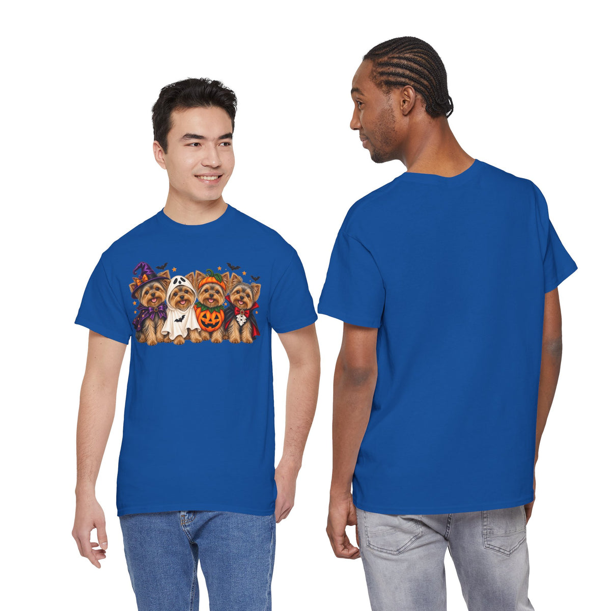 Halloween Yorkie T-Shirt — Cute Yorkies in Costumes (Pumpkin, Ghost, Witch, Vampire)
