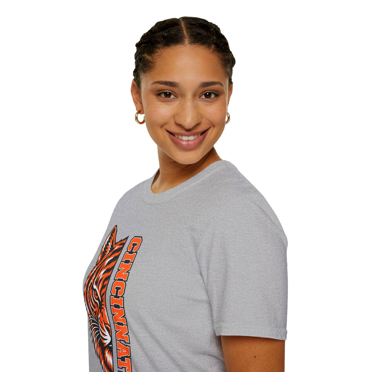Cincinnati Tiger Head Vertical Graphic T-Shirt