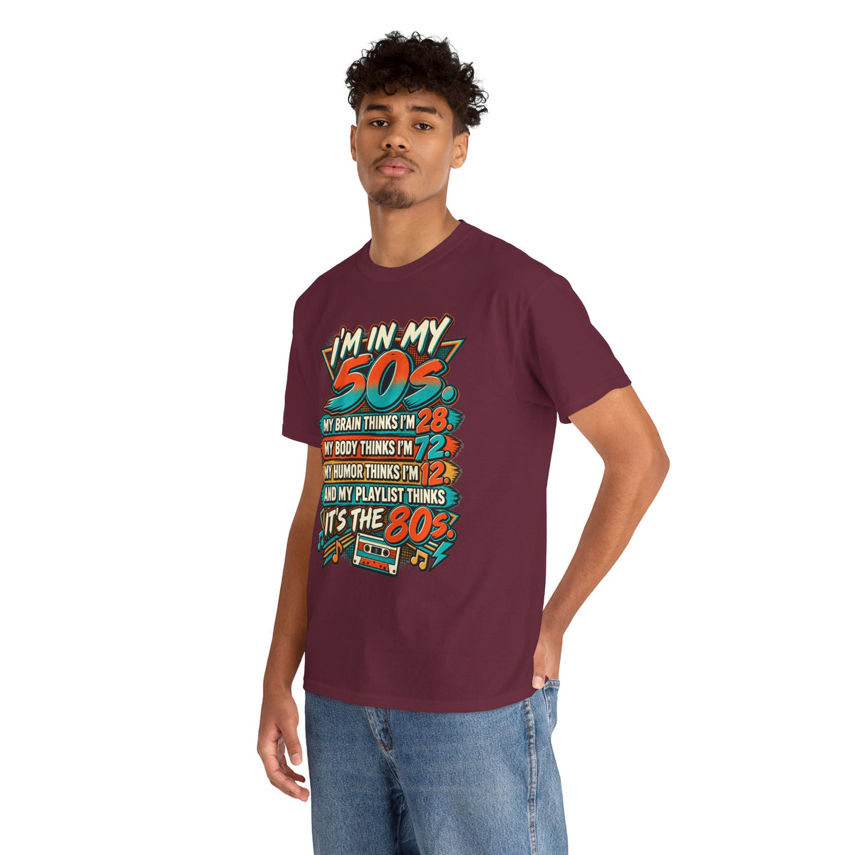 Retro 50s Birthday T‑Shirt — "I'm in My 50s" 80s Playlist Cassette Tee