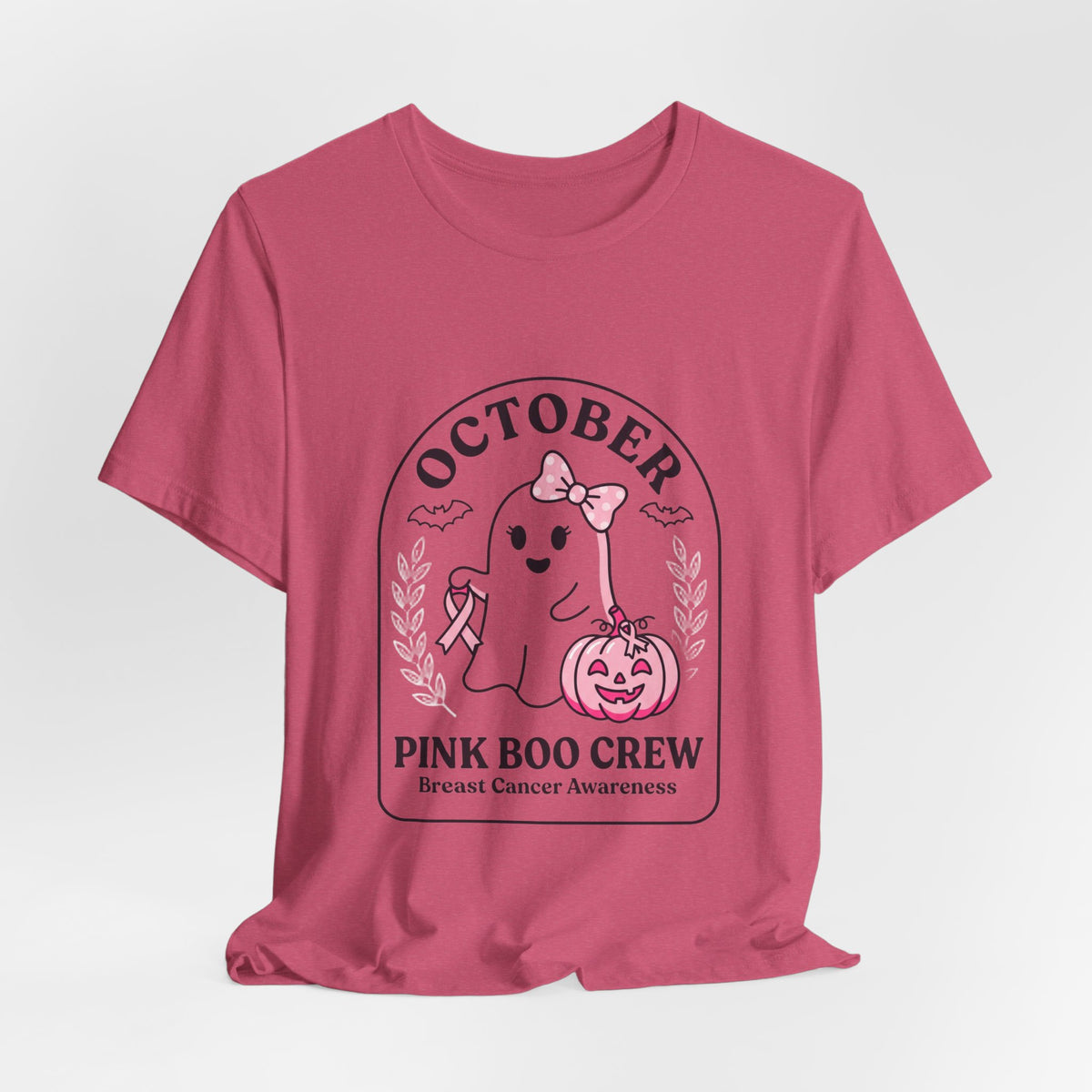 October Pink Boo Crew Tee — Breast Cancer Awareness Ghost T-Shirt