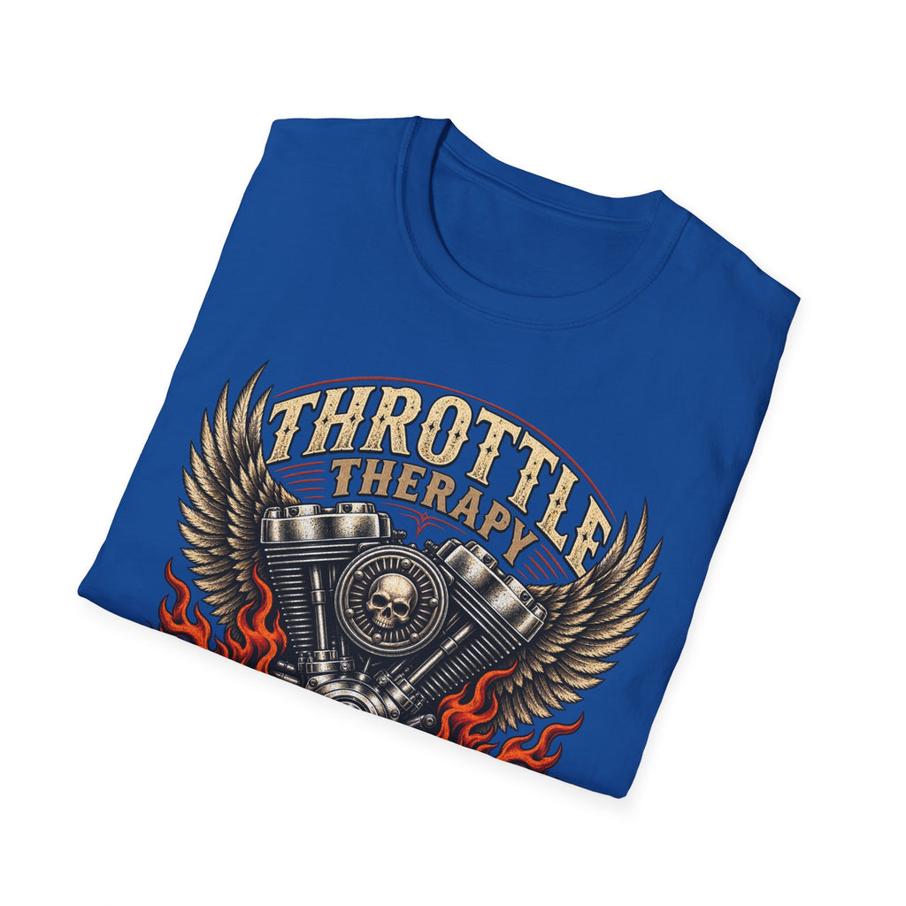 Throttle Therapy Motorcycle T‑Shirt — Fueled by Freedom Riding Tee