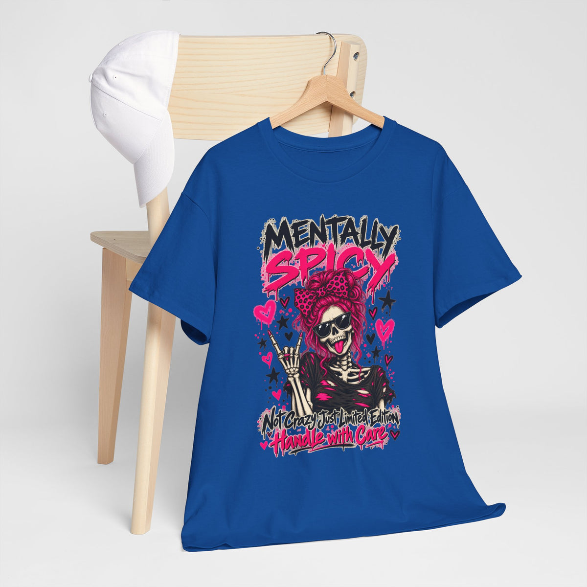Mentally Spicy Skeleton Graphic T-Shirt