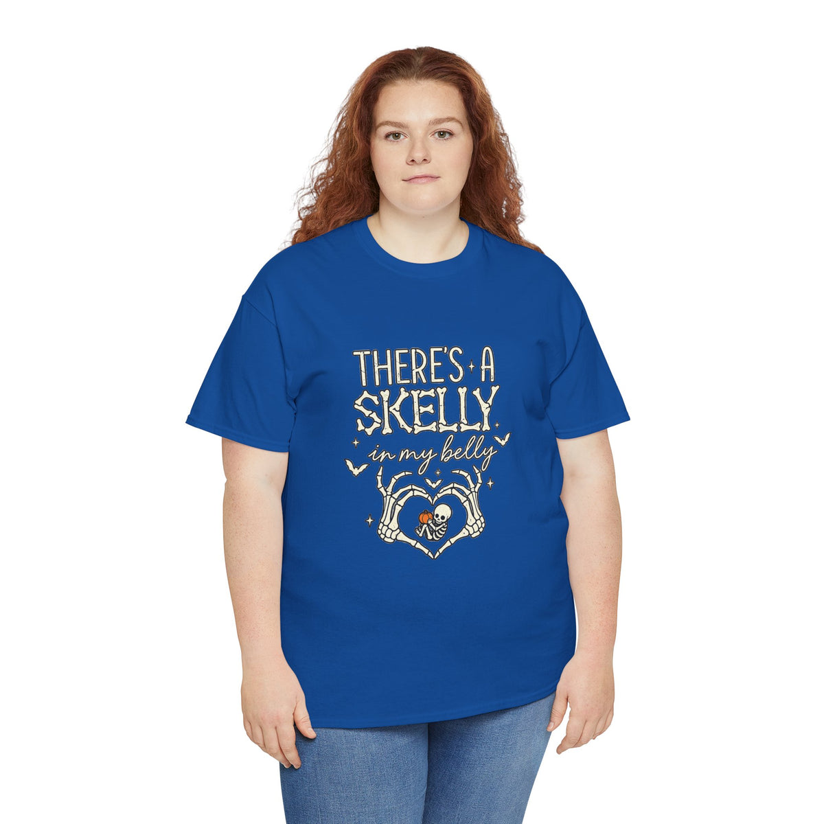 Skeleton Heart T‑Shirt — "There's a Skelly in My Belly" Cute Halloween Tee