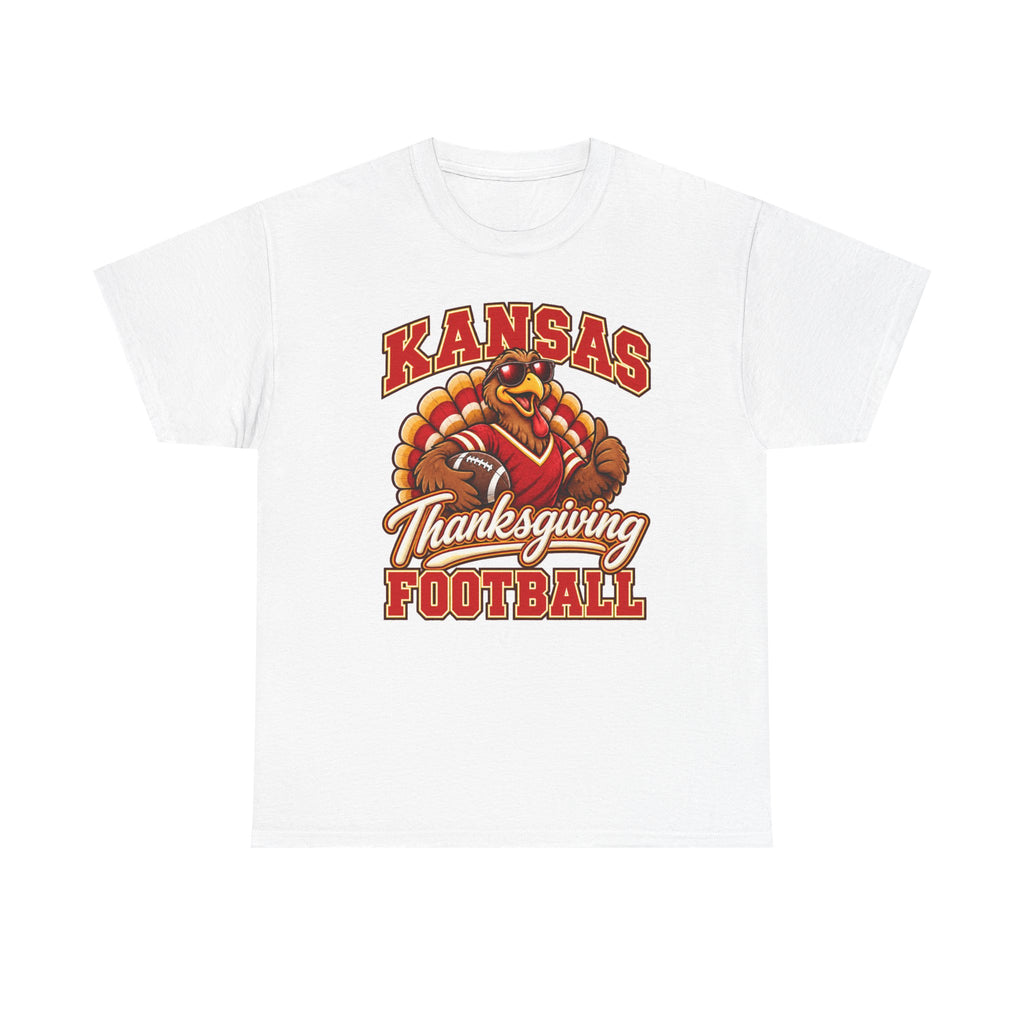 Kansas Thanksgiving Football T‑Shirt — Turkey Mascot Holiday Game Tee