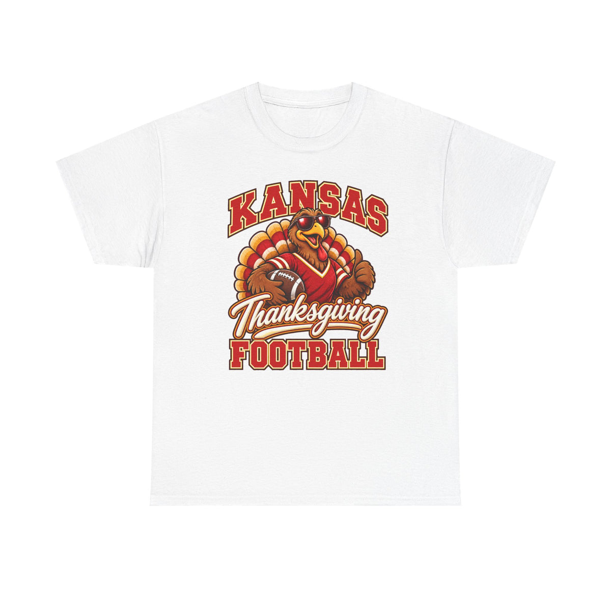 Kansas Thanksgiving Football T‑Shirt — Turkey Mascot Holiday Game Tee