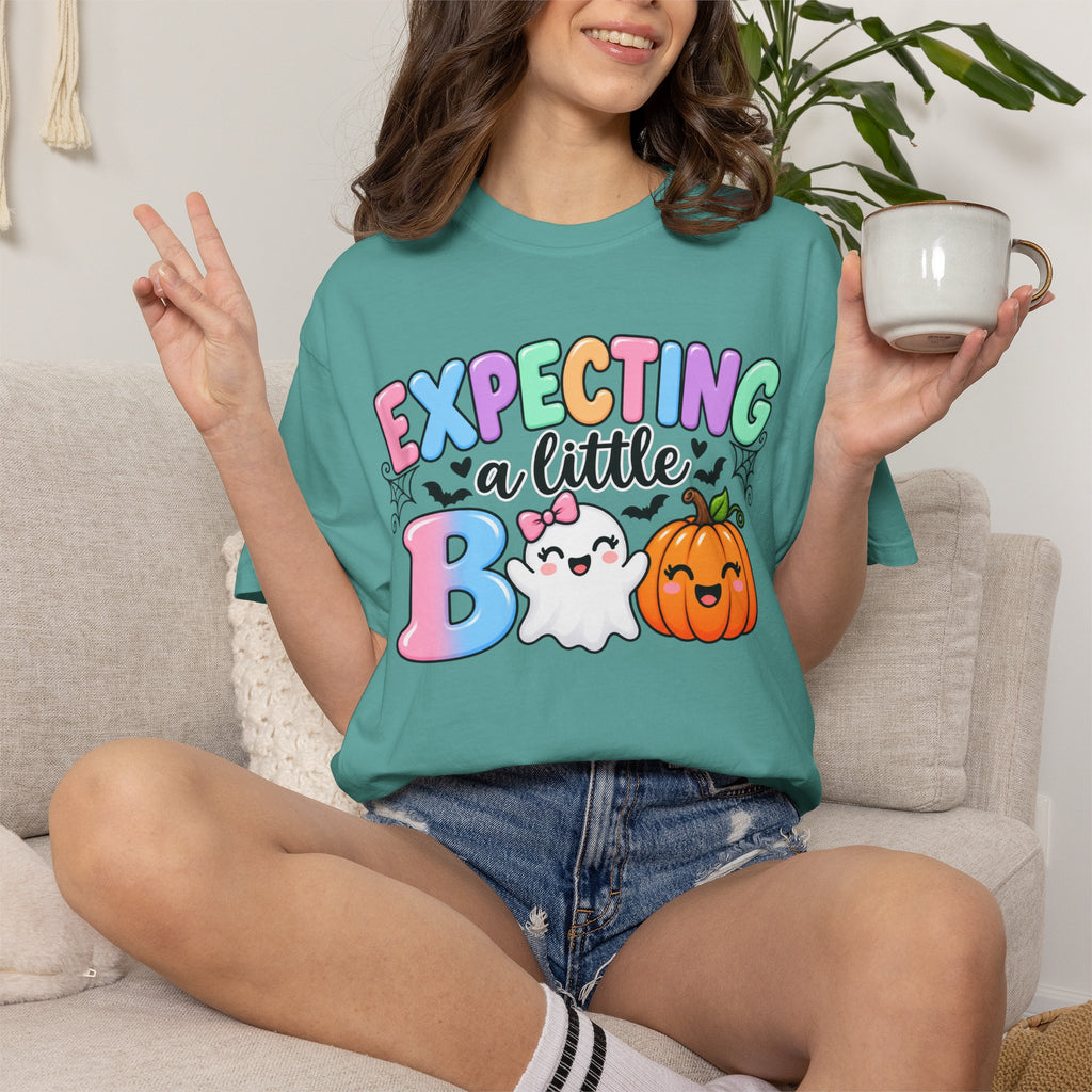 Expecting a Little Boo Maternity T-Shirt — Cute Halloween Pregnancy Tee