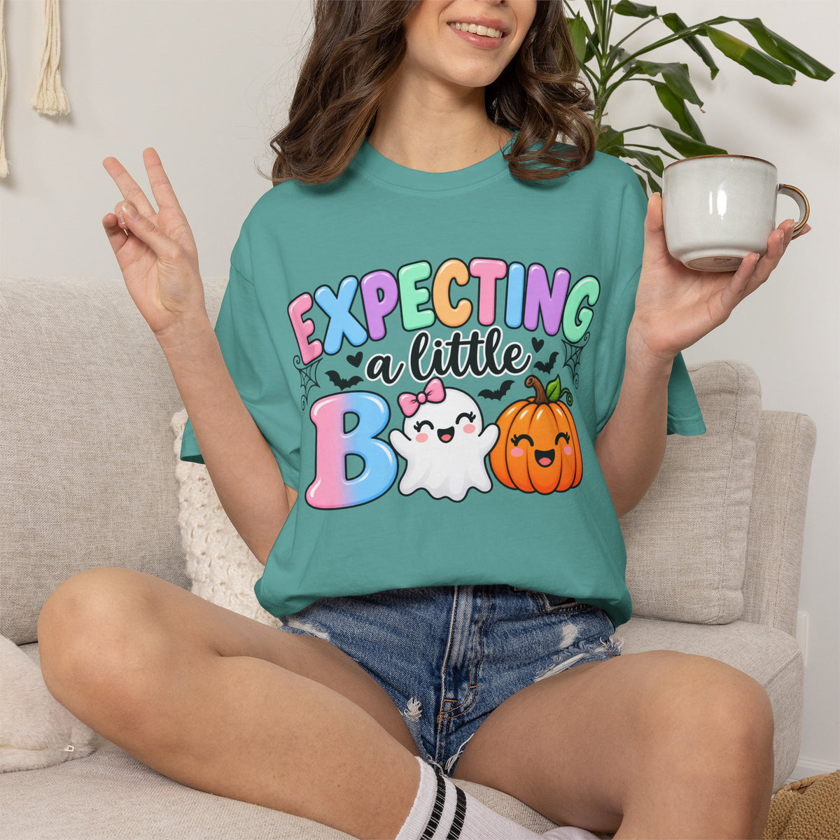 Expecting a Little Boo Maternity T-Shirt — Cute Halloween Pregnancy Tee