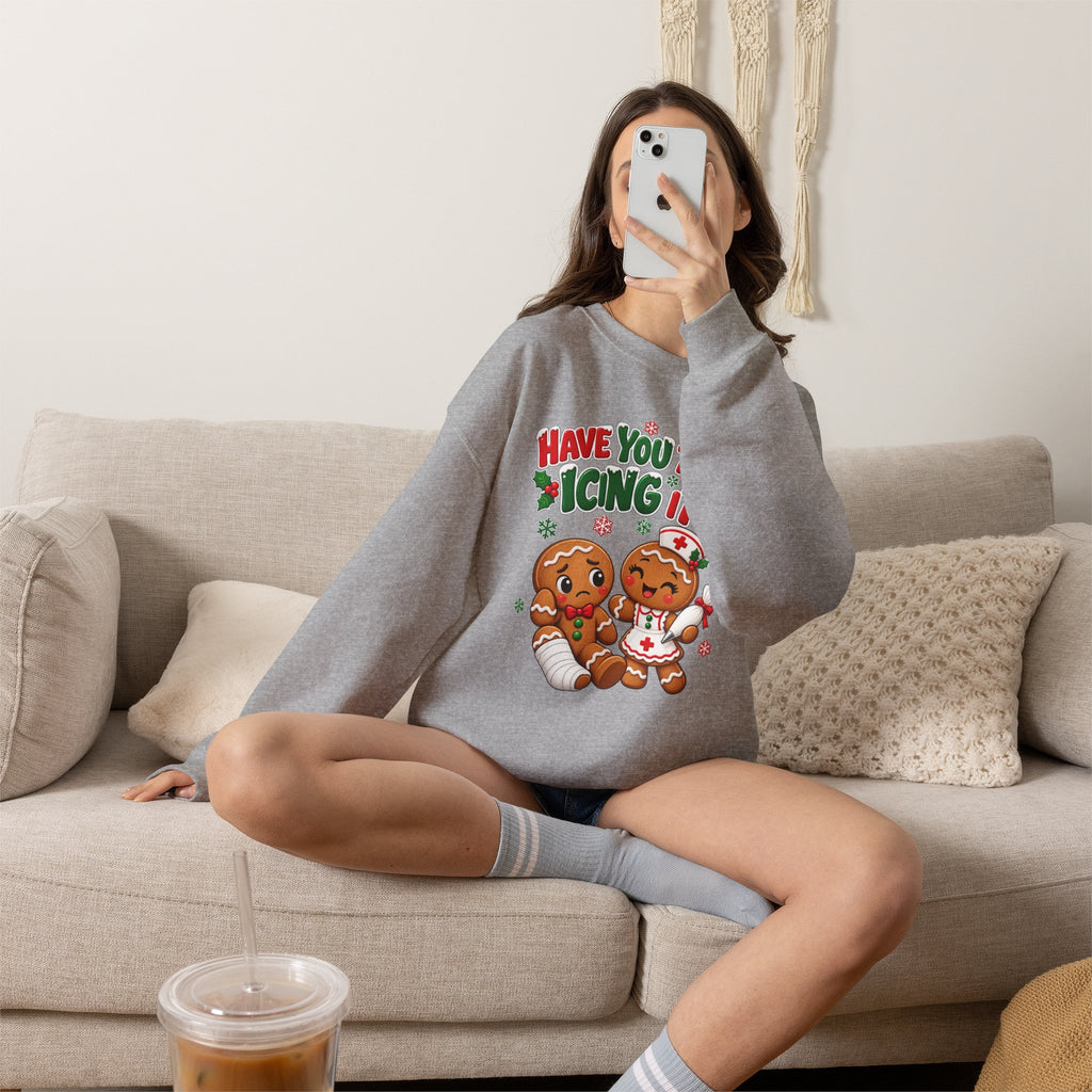 Have You Tried Icing It? Gingerbread Couple Christmas Sweatshirt