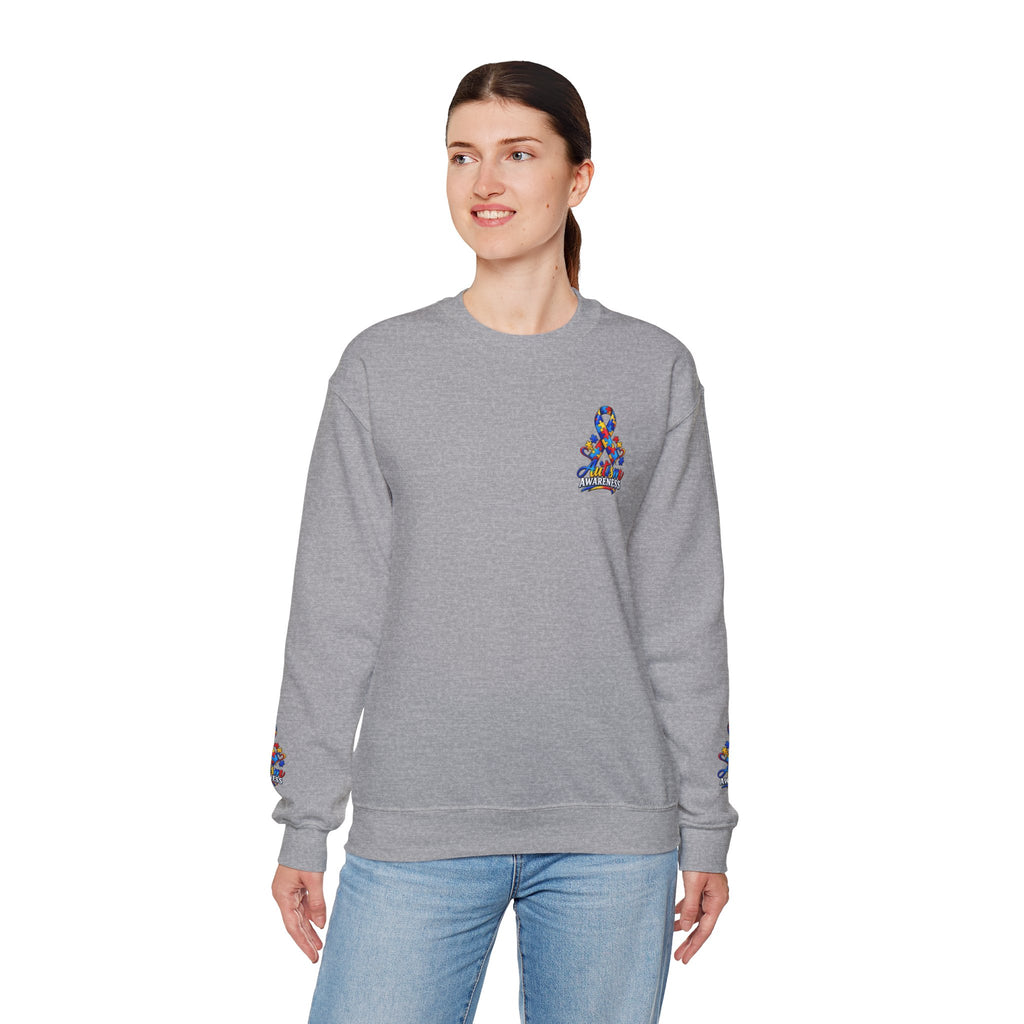 Autism Awareness Crewneck Sweatshirt — Color Outside the Lines Design