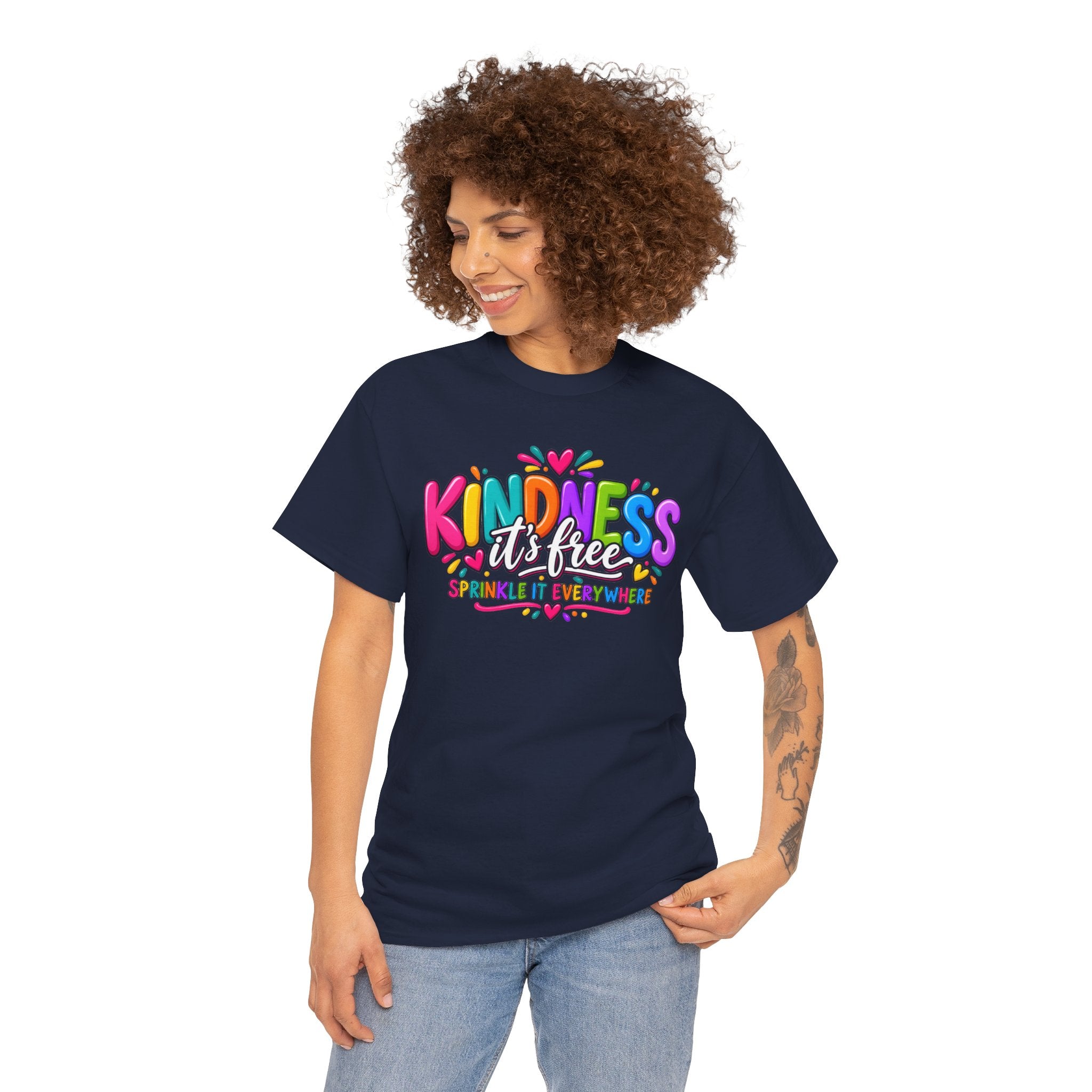 Kindness Is Free Rainbow Tee — Cute Positive Message T-Shirt