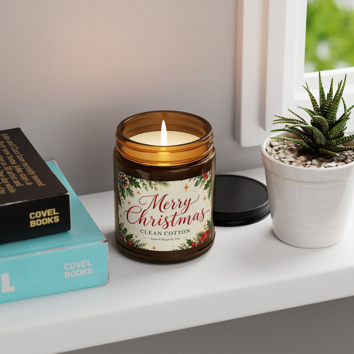 Merry Christmas Clean Cotton Scented Soy Candle