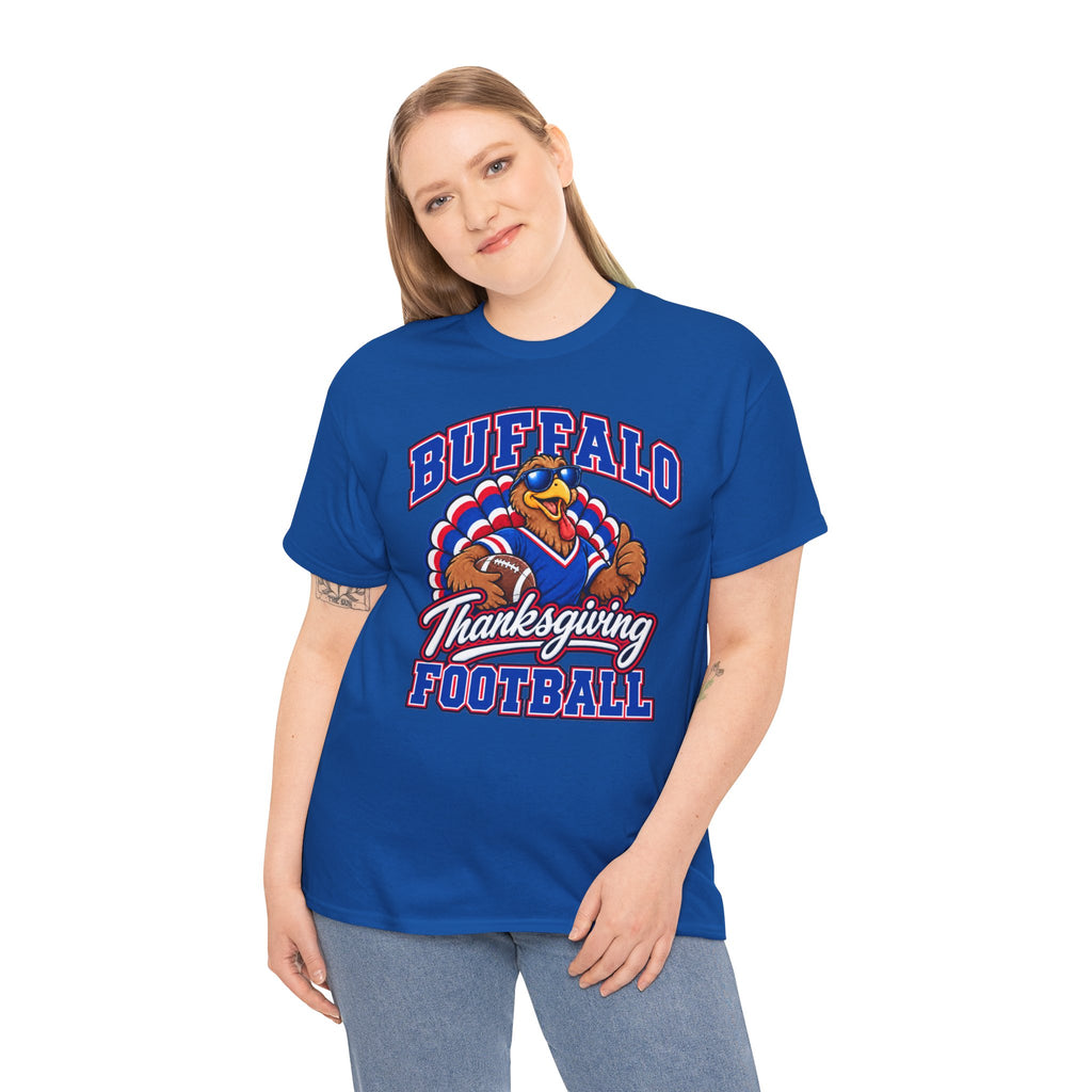 Buffalo Thanksgiving Football T-Shirt — Turkey Mascot Game Day Tee