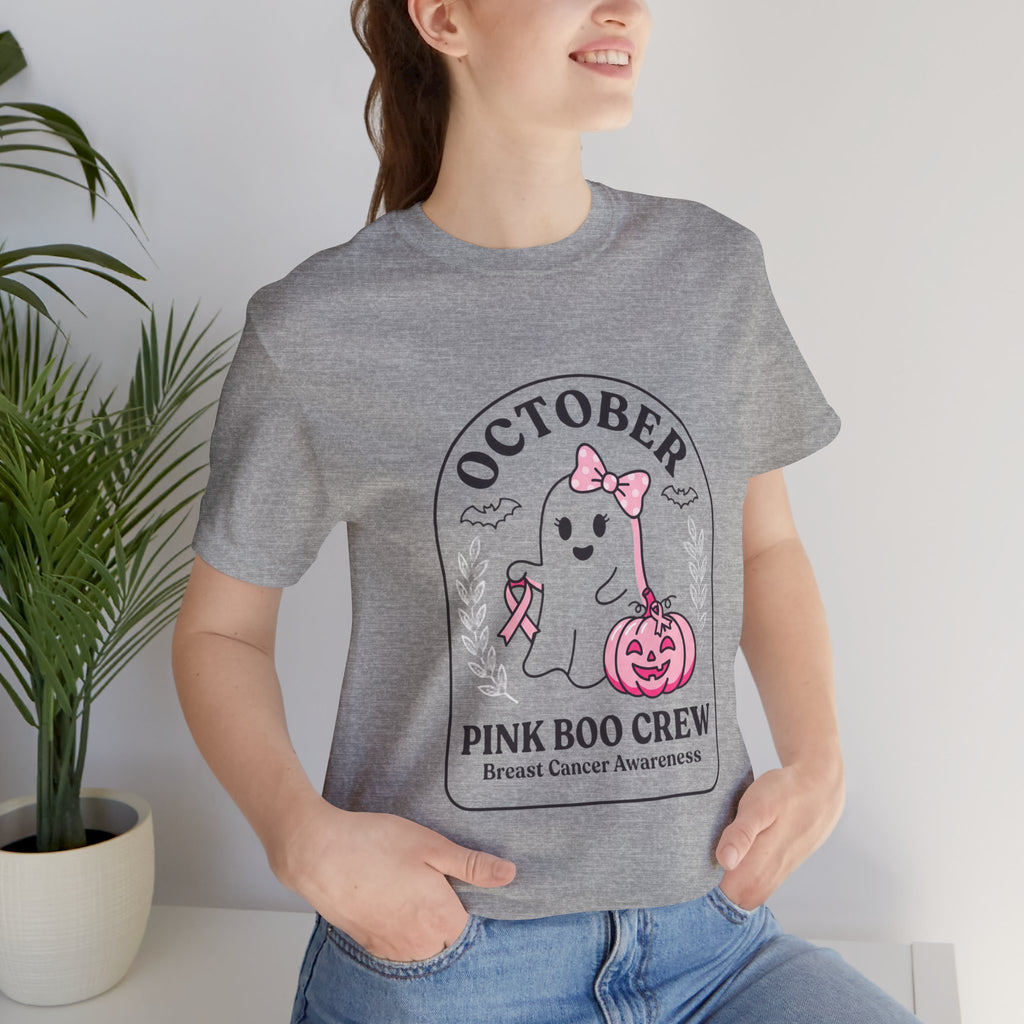 October Pink Boo Crew Tee — Breast Cancer Awareness Ghost T-Shirt