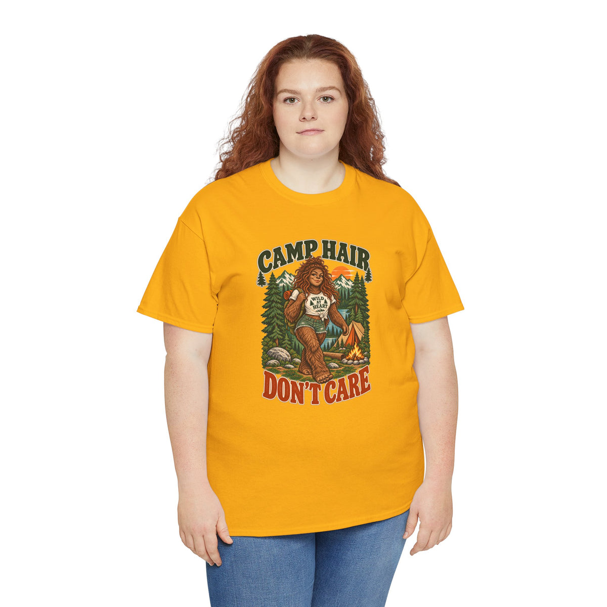 Camp Hair Don't Care T-Shirt — Retro Camping Graphic Tee