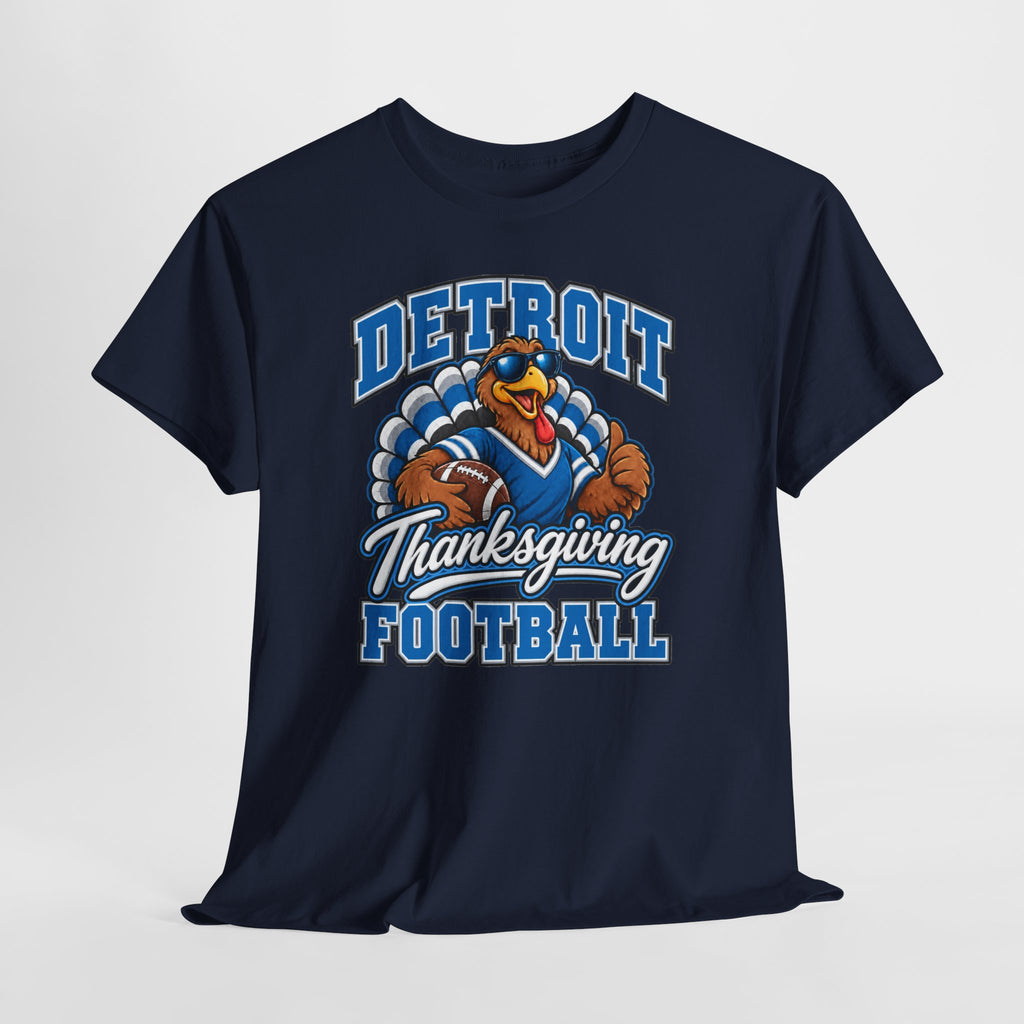 Detroit Thanksgiving Football Tee — Turkey Mascot Game Day Shirt